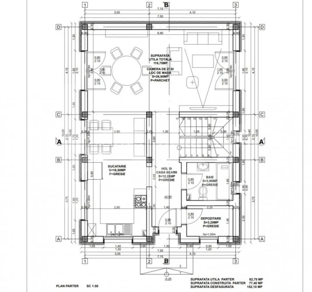 Casa 4 camere de vanzare 117 mpu teren liber 230mp Sibiu in Sura Mica