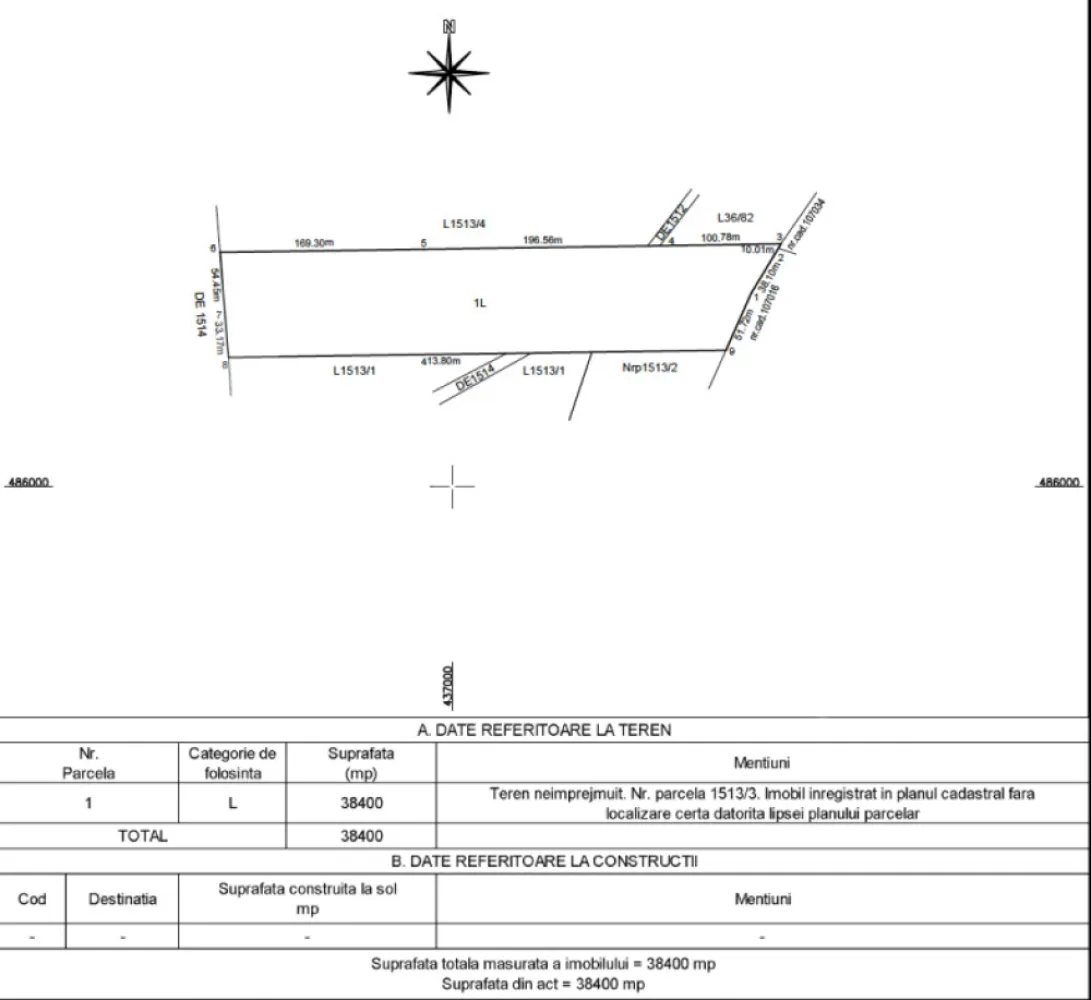Teren Extravilan de vânzare, Hamba (Sibiu), 38.400 mp (3,84 ha), Pret competitiv - Oportunitate unică de investiție într-un teren extravilan de 3,8 ha, la doar 10 km de Sibiu – ideal pentru parc fotovoltaic sau alte dezvoltări economice. 
Comision 0%
Preț competitiv: 8 €/mp
Descrierea proprietății
-	Suprafață: 38.400 mp (3,84 ha)
-	Localizare: Hamba, la 10 km de Sibiu (acces rapid la oraș, drumuri județene, autostrada)
-	Utilități: Stâlp de electricitate la aprox. 500 m (facilitează racordarea la rețea)
-	Tip teren: Extravilan, pretabil pentru investiții în energie verde și alte proiecte economice
 
Puncte forte pentru investiție
-	Proximitatea față de Sibiu: piață în dezvoltare, infrastructură bună, forță de muncă disponibilă.
-	Potrivit pentru panouri fotovoltaice: suprafață mare, orientare favorabilă, zonă liberă de construcții dense.
-	Acces la rețea electrică: stâlp de curent la 500 m → costuri reduse pentru racordare.
-	Preț competitiv: sub media terenurilor similare din zonă, avantajos pentru investitori.
-	Unic prin dimensiune si localizare.
 
Oportunități de investiție
-	Parc fotovoltaic – conform tendințelor europene și naționale de tranziție energetică.
-	Hale logistice sau depozite – datorită apropierii de Sibiu și a drumurilor naționale.
-	Parc industrial ușor – pentru producție, asamblare sau servicii.
-	Alte proiecte agricole moderne – sere solare, culturi intensive sau agrobusiness.

Cerere aprobata de primarie conform legii 17/2014, astfel se poate vinde imediat.
