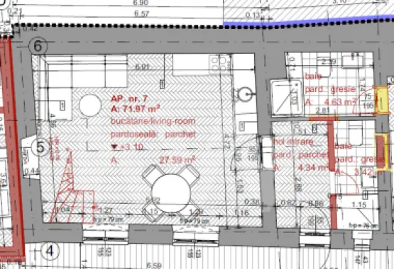 Apartament 3 camere | Etaj 1 + M | Curte | ULTRACENTRAL