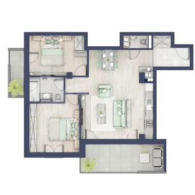 Apartament 3 camere, etaj 2, intabulare vara 2026