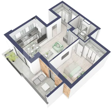 Apartament 2 camere, PARTER