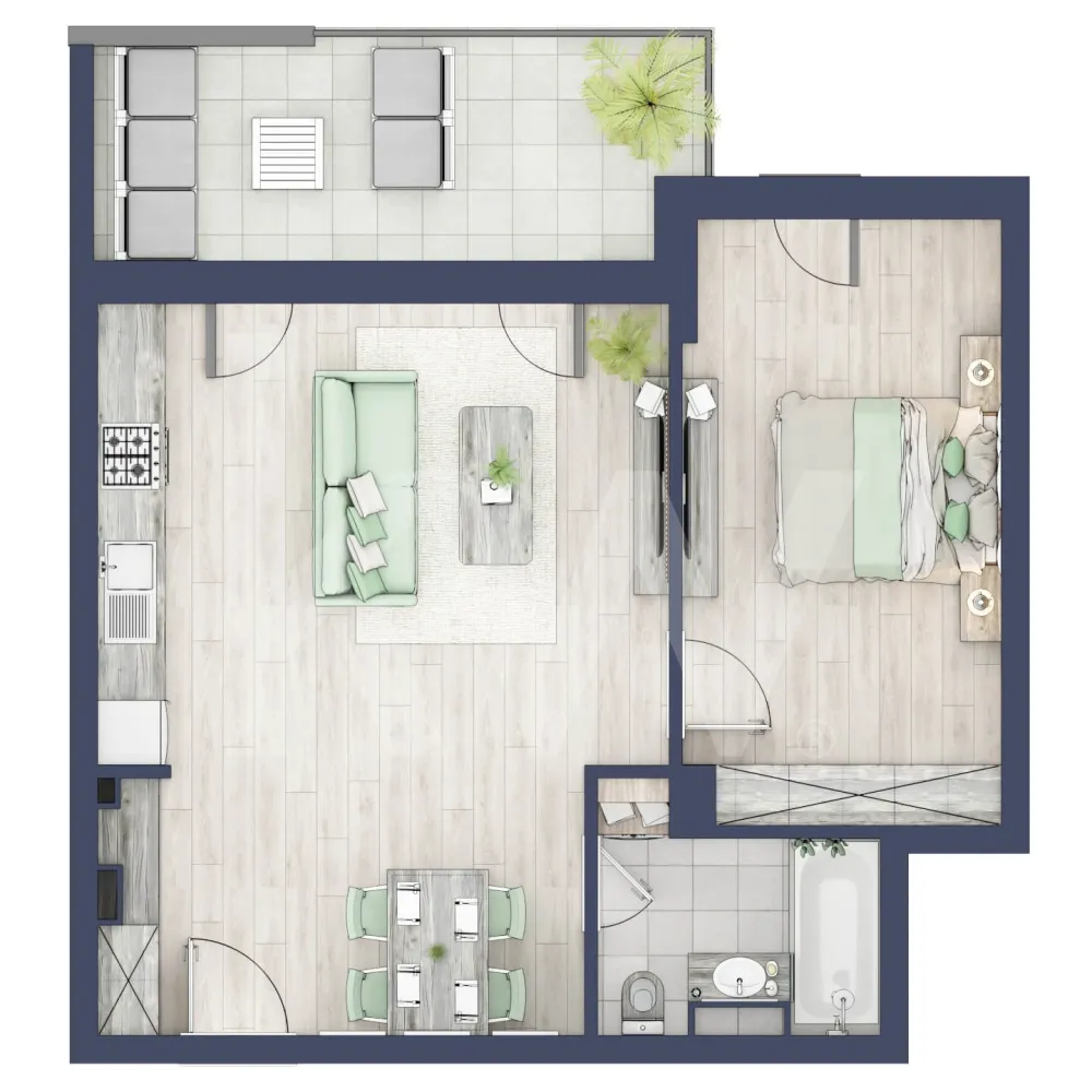 Apartament 2 camere, etaj 3 - Ești dornic/ă să faci o schimbare importantă în viața ta?

Fie că te gândești să iți schimbi domiciliul sau te afli la început de drum, îți propunem un imobil pentru un stil de viață modern, pe măsura așteptărilor tale.
Unde? Într-un ansamblu rezidențial demn de secolul XXI.

Apartamentul se predă la alb cu:
- prize și întrerupătoare 
- centrală termică Viessmann
- cronotermostat în fiecare cameră
- încălzire în pardoseală
- rulouri electrice la dormitoare.

Situată ​​în Zona Turnișor din Sibiu, viitoarea ta casă vine la pachet cu următoarele beneficii:
- spații verzi, zone de agrement, zone de fitness;
- loc pentru sport în aer liber, loc de joacă pentru copii; loc pentru grătar în apropierea pârâului;
- siguranță: bariere de intrare pentru a limita accesul doar la viitori proprietari în cadrul ansamblului;
- 2 căi de acces: una pe partea de Vest cu ajungere rapidă în zona Industială, Aeroport și autostradă și încă una pe Str. Ogorului către centrul orașului Sibiu;
- stand de biciclete;
- parcare subterană/supraterana
- posibilitate încărcare mașini electrice (în parcarea subterană);

Apartamentul despre care îți vorbesc are o suprafață utilă de 47,1 m², cu un balcon de 10,3 m² se predă la alb cu:
- prize și întrerupătoare 
- centrală termică Viessmann
- cronotermostat în fiecare cameră
- încălzire în pardoseală
- rulouri electrice la dormitoare.

 Modalitati de predare:
 Preț: € 125.840 cu 21% TVA inclus. (intabulare vara 2026)
Apartamentul se vinde în stadiul de “alb avansat”.


Randările sunt doar niște exemple și pot fi diferite față de realitate. Nu răspundem pentru diferențele apărute.

Locurile de parcare sunt contra-cost și pot fi în parcarea supraterană (€ 5.084/loc de parcare) sau la subsol (€ 10.168/loc de parcare).
Modalități de plată: cash și credit ipotecar cu avans minim de 15%.

Așadar îți pune la dispoziţie o Asociaţie de Proprietari bine gestionată care se ocupă şi de întreţinerea clădirilor şi a spaţiilor verzi, pentru un aspect curat, modern, adecvat.

Informatii certificat energetic conform proiect:
a) clasa energetica B;
b) consumul total specific de energie primara: 126.00 kWh/m2an;
c) indicele de emisii echivalent CO_2: 26 kgCO2/m2an;
d) consum total specific de energie din surse regenerabile: 0 kWh/m2an.

Ce spui, ne vedem să-ți prezint în detaliu acest ansamblu?
Dacă da, contactează-mă la numărul afișat!