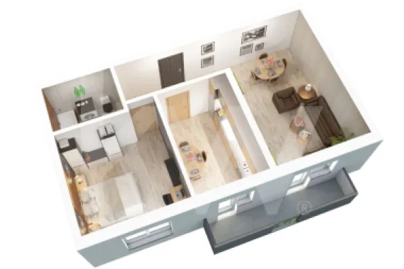 Apartament 2 camere - 56.15mp utili + balcon 6.7mp - Doamna Stanca