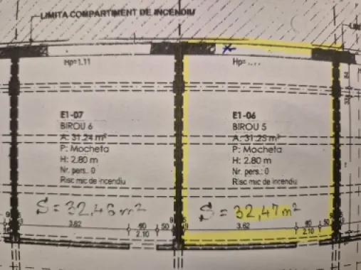 Comision 0 - Spații birouri libere, zonă centrală