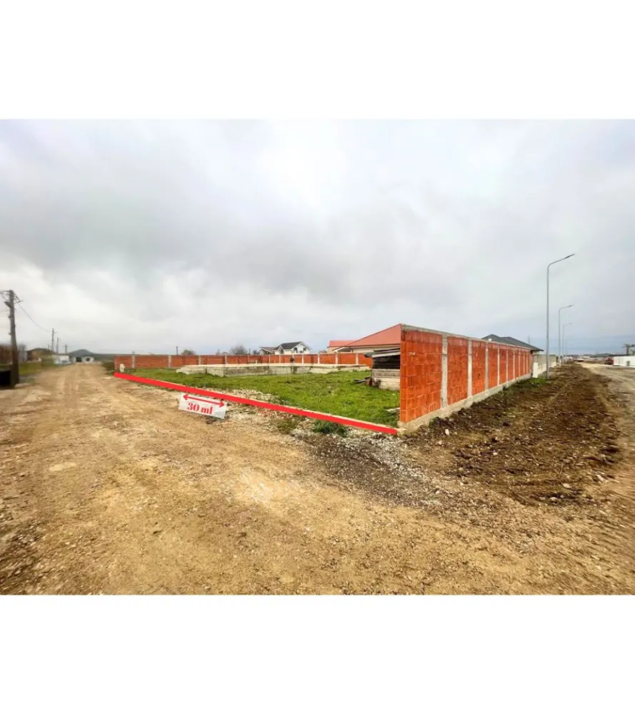 Teren intravilan, fundatie proiect casa, gard si utilitati-Zona Cheriu