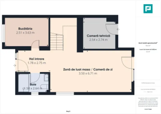 Duplex semi-finisat cu 3 camere, 3 băi în Pișchia
