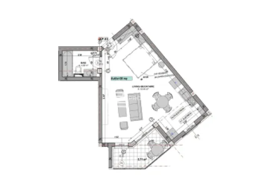 Garsonieră modernă 38 mp utili | Balcon 5,71 mp | DaVinci Homes |Comision 0%