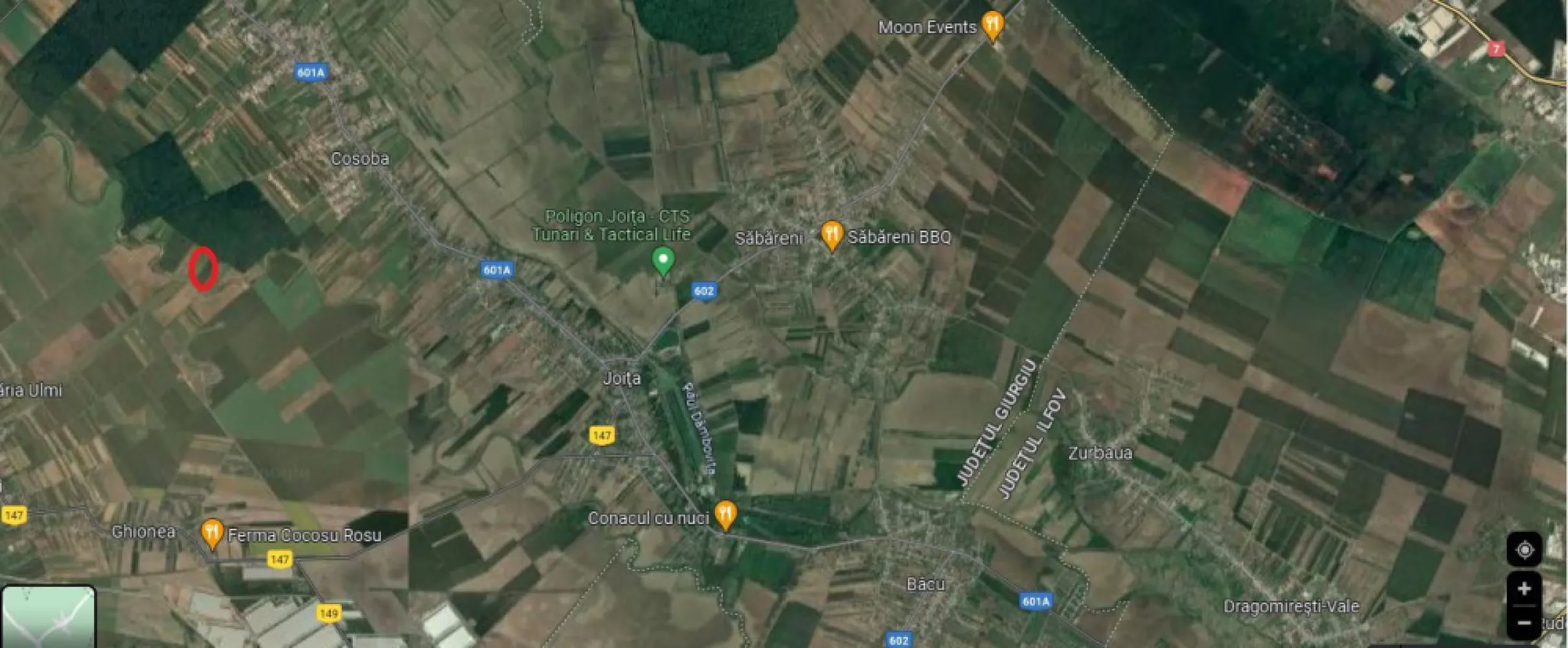 Teren Intravilan Padure Joita - Teren Intravilan construibil de vanzare langa padure, Com Cosoba, Jud Giurgiu aflat la 15 min de mers cu masina pana la intrarea in Bucuresti, 2 Km pana la A1 si 3 km pana la A0 ce se construieste acum, reper Padurea Joita, avand o suprafata de 6100 mp si deschiderea de 21 ml la 1 strada si deschidere 20 ml la raul Ciorogarla  Pretul este negociabil.