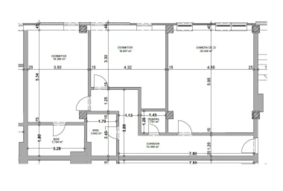 Apartament nou, ultracentral, 3 cam, 89,4 mp. 165 000 E (+TVA )