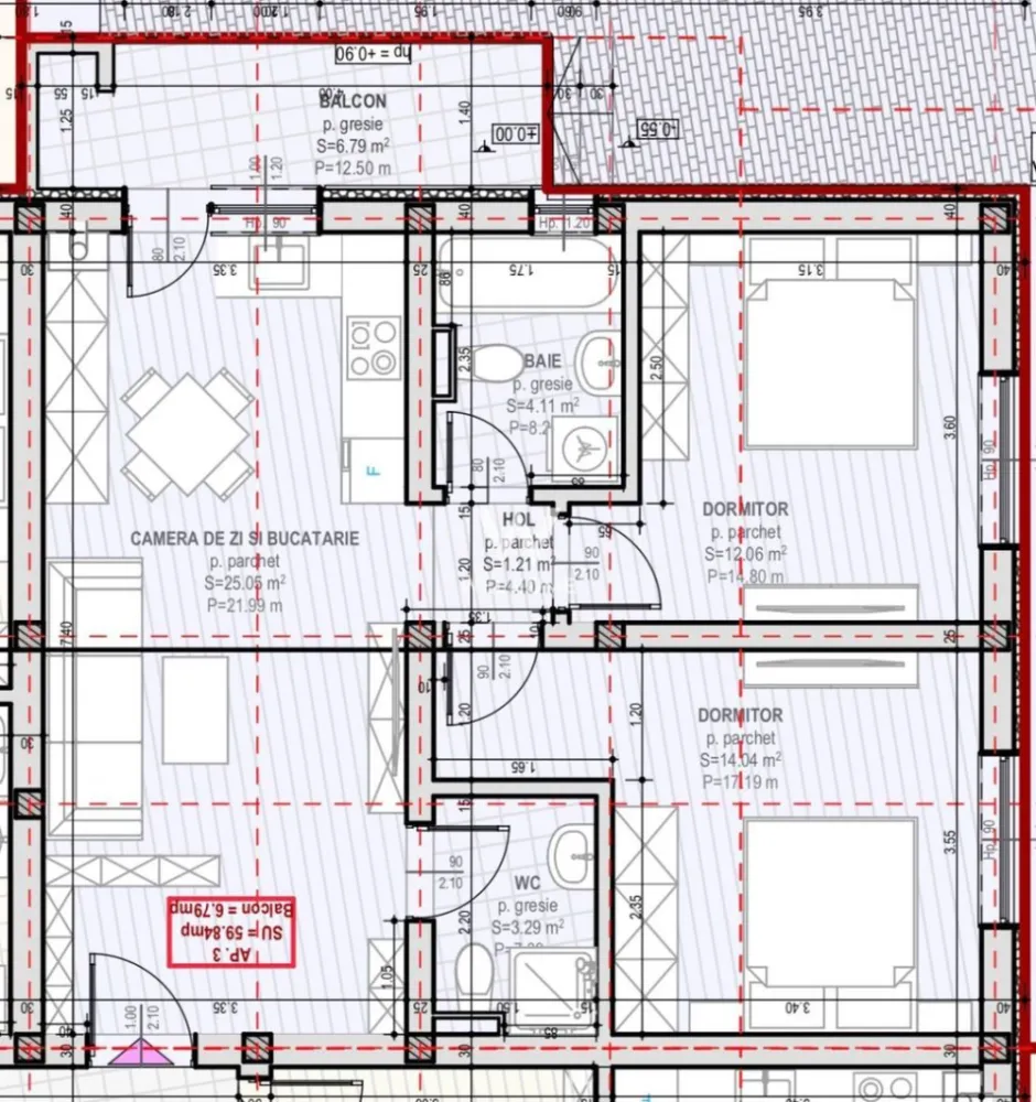 Apartament 3 camere, 2 bai - Zona Unirii, Selimbar - Apartament 3 camere 59.84 mp, ETAJUL 1/2 - Selimbar

Situat în Șelimbăr, zona Unirii, într-un ansamblu format din 3 vile cu regim redus de înălțime P+2.
Poziționat la etajul 1/2, etajul 2 vine la pachet cu POD pe toata suprafata, acces direct din apartament.
- Suprafață utilă de 59.84 mp + balcon de 6,79 mp, prevăzut cu cămară/debara pentru depozitare.
Compartimentat astfel: living open space cu bucătărie, 2 dormitoare, 2 băi(una cu geam), balcon, debara.
Apartamentul este dotat cu încălzire în pardoseală, un sistem modern care asigură distribuția uniformă a căldurii, un confort termic superior și eficiență energetică sporită.
Imobilul se predă la stadiul de SEMIFINISAT, oferindu-ți posibilitatea de a-l personaliza după propriul gust, sau LA CHEIE, contra cost, cu finisaje realizate de dezvoltator conform preferințelor tale.
Situat intr-o zona bună, cu acces facil la magazine, școala, mijloace de transport, shoping city și alte puncte de interes.
Un loc de parcare este inclus în preț.
Pozele sunt cu titlu de prezentare.

Pret SEMIFINISAT: 118.196 Euro
Telefon: 0747.639.802
