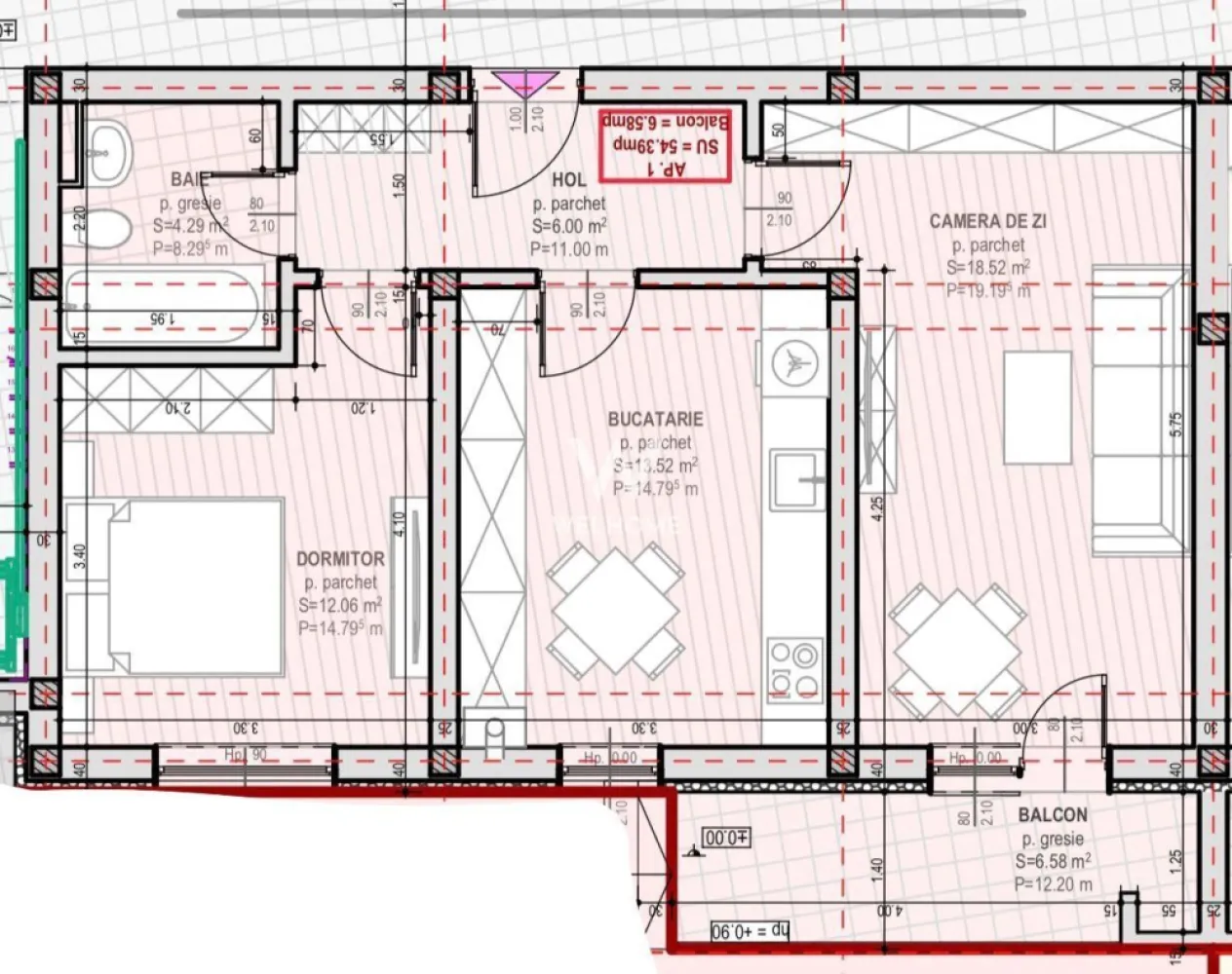 Apartament DECOMANDAT 2 camere - Str. Unirii, Selimbar - Apartament 2 camere 54.39 mp, ETAJUL 1/2 - Selimbar

Situat în Șelimbăr, zona Unirii, într-un ansamblu format din 3 vile cu regim redus de înălțime P+2.
Poziționat la etajul 1/2, etajul 2 vine la pachet cu POD pe toata suprafata, acces direct din apartament.
- Suprafață utilă de 54.39 mp + balcon de 6,58 mp, prevăzut cu cămară/debara pentru depozitare.
Compartimentat astfel: hol acces, living, bucătărie separată, dormitor, balcon, debara.
Apartamentul este dotat cu încălzire în pardoseală, un sistem modern care asigură distribuția uniformă a căldurii, un confort termic superior și eficiență energetică sporită.
Imobilul se predă la stadiul de SEMIFINISAT, oferindu-ți posibilitatea de a-l personaliza după propriul gust, sau LA CHEIE, contra cost, cu finisaje realizate de dezvoltator conform preferințelor tale.
Situat intr-o zona bună, cu acces facil la magazine, școala, mijloace de transport, shoping city și alte puncte de interes.
Un loc de parcare este inclus în preț.

Pret SEMIFINISAT: 107.841 Euro
Telefon: 0747.639.802