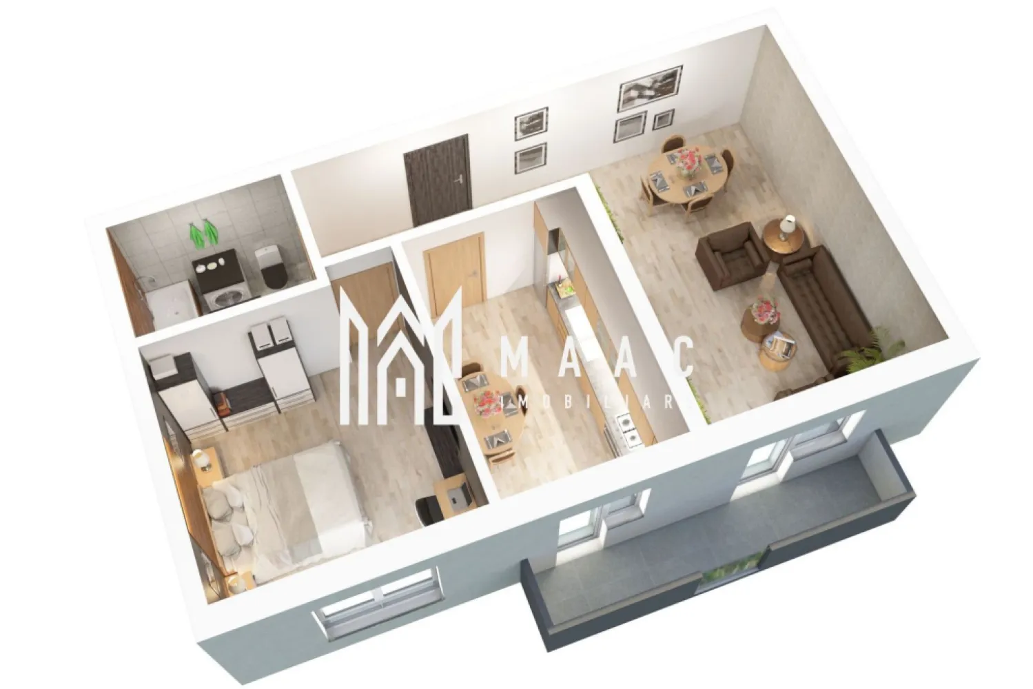 Apartament 2 camere | Constructie noua | 56 MPU | D. Stanca - MAAC Imobiliare vă propune spre vânzare un apartament nou cu 2 camere și loc de parcare, situat în zona Doamna Stanca, Sibiu, într-un ansamblu rezidențial modern, cu acces rapid către Shopping City, magazine, transport public și principalele artere ale orașului.

Caracteristici:
Apartament cu 2 camere.
Etaj 3/3
Suprafata utila: 56.15 mp.
Compartimentare practică și eficientă.
O baie și un WC de serviciu.
Spațiu dedicat pentru depozitare.
Un loc de parcare inclus în preț.
Balcon: 6.7 mp

Compartimentare:
Hol de acces.
Living destinat zonei de zi.
Bucătărie cu loc de masă.
Două dormitoare.
Baie.
WC de serviciu.
Spațiu de depozitare.

Dotări și caracteristici constructive:
Tâmplărie PVC cu trei foi de sticlă, asigurând izolație termică și fonică superioară.
Centrală termică Bosch în condensare, cu garanție de 5 ani.
Încălzire în pardoseală.
Pereți finisați, tencuiți, gletuiți și vopsiți cu lavabil alb.
Ușă metalică la intrare.
Interfon.
Casa scării complet finisată, cu balustradă din inox.
Balcon placat cu gresie, balustradă din sticlă și corp de iluminat.

Preț și condiții de achiziție:
La prețul afișat se adaugă TVA 21%.
Prețul apartamentului este pentru predare la stadiul de alb.
Apartamentul se poate preda și la stadiul de cheie, contra cost, la prețul de 150 euro/mp.
Pozele din prezentare sunt cu titlu informativ.

Avantaje locație
Zonă în plină dezvoltare, foarte bine conectată la punctele de interes ale orașului.
Acces rapid către centre comerciale, mijloace de transport în comun și zone de servicii.
Ideal atât pentru locuință proprie, cât și pentru investiție.

Pentru mai multe detalii precizati telefonic ca ati vazut anuntul cu ID: CP2932762