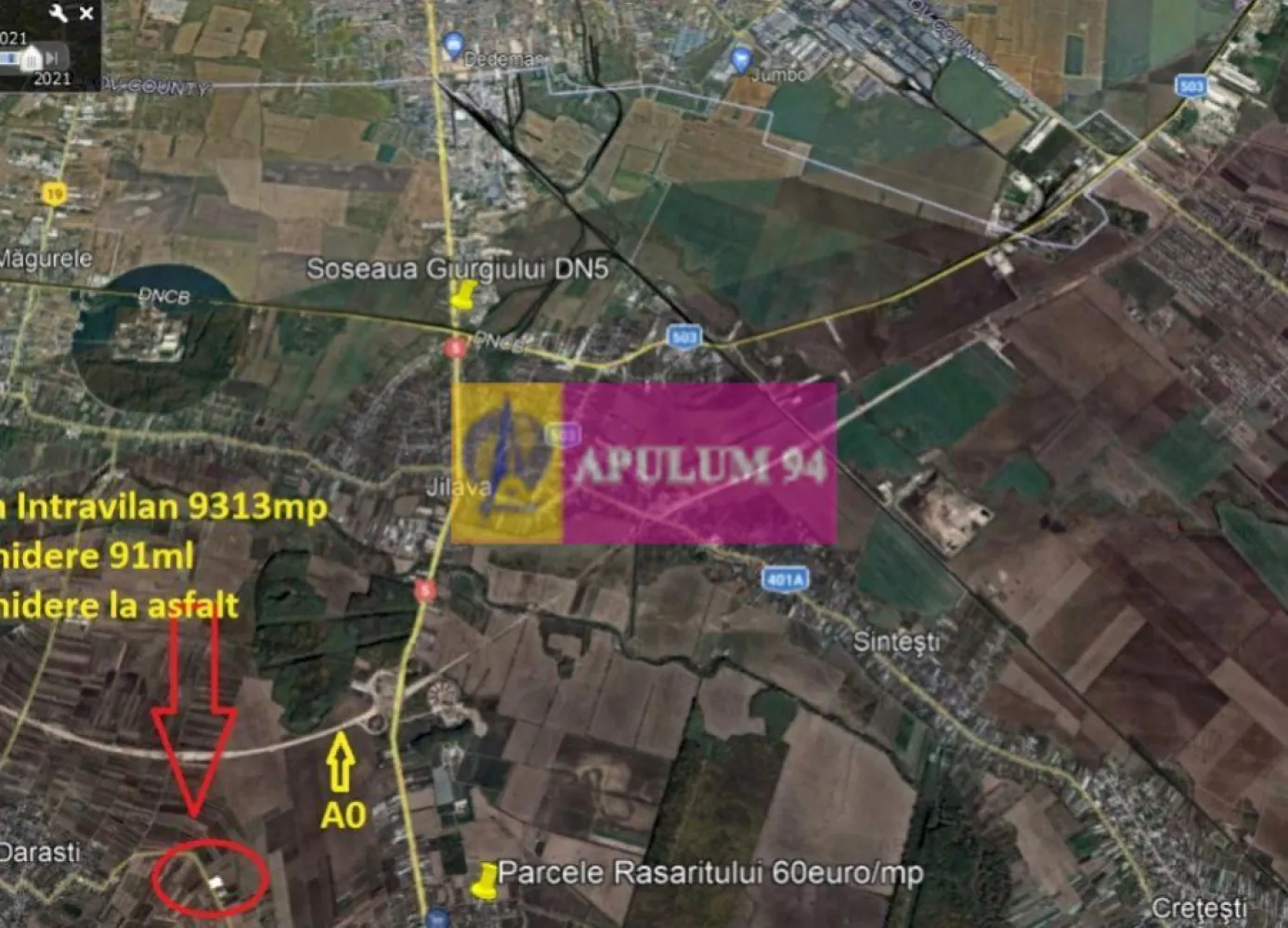 Teren perfect pentru orice tip de proiect - Dezvoltăm localitatea 1 Decembrie din Ilfov. Va propunem spre cumpărare un teren situat la 10 de minute de Bucuresti, in localitatea 1 Decembrie, un teren cu acces facil din DN5 - Șoseaua Giurgiului, din A0 sau din DN6 sau Șoseaua de Centură DNCB. Frontul stradal este extrem de generos la Drum Judetean 401 - drum asfaltat - avem 91ml deschidere direct la asfalt- terenul beneficiază de certificat de urbanism deși terenul se învecinează cu zona de case-vile din apropiere se pretează pentru orice tip de proiect, avem Argeșul la cateva sute de metri, magazin Lidl la 5 minute. Pentru mai multe detalii și programarea de vizionări nu ezitați să mă contactați, Daniel, Apulum94. Facilităm și achiziționarea prin credit ipotecar prin intermediul partenerilor, agenția imobiliară percepe un comision de 3% din prețul de tranzacționare și la vizionare se semnează contract de prestări servicii.