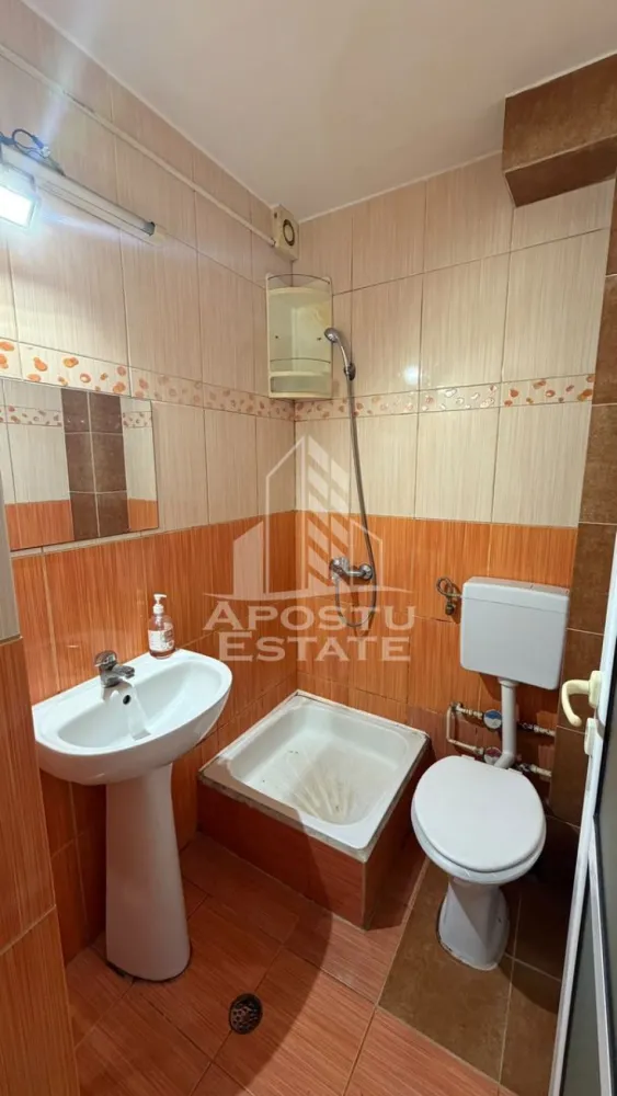 Apartament 1 camere de inchiriat,Compexul Studentesc, Timisoara - Agentia imobiliara APOSTU ESTATE va propune spre inchiriere un apartament cu 1 camere, spatios si luminos, situat in zona Compexul Studentesc, o zona linistita si bine pozitionata din Timisoara, potrivit pentru cupluri sau studenti care isi doresc o locuinta unde sa se simta confortabil si cu acces facil catre scoli, statii de autobuz, supermarketuri , magazine de zona, parcuri.

Suprafata utila: 18 mp
Compartimentare eficienta:
-Hol de acces generos
-Bucatarie mobilata si utilata
-Dormitor mobilat si utilat
-Baie prevazuta cu dus

Confort si facilitati:
-Incalzirea apartamentului: colterm
-Apartamentul este complet mobilat si utilat
-Se accepta animale de companie de catre proprietar

Localizare:
-Timis,Timisoara, zona Compexul Studentesc– acces facil spre magazine, parcuri si mijloace de transport in comun.

Ideal pentru:
-Cupluri
-Studenti

Disponibilitate: imediata
Pret chirie lunara: 230 euro 
Programeaza o vizionare pentru a-ti putea imagina viitorul aici!
ID intern: CP3200494