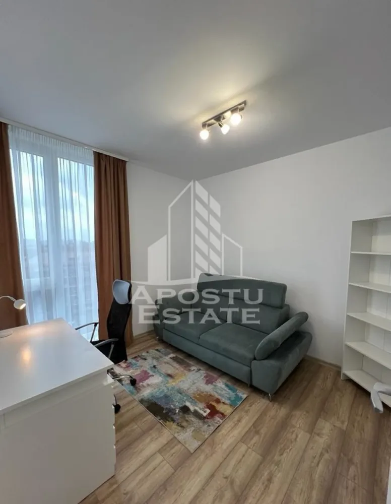 Apartament cu 3 camere, de inchiriat,zona Vivalia - APOSTU ESTATE va propune spre inchiriere un apartament cu 3 camere open-space complet mobilat si utilat situat in zona Take Ionescu in Grand Vivalia.
Imobilul este situat la etajul 6 din 7.

Imobilul se intinde pe o suprafata utila de 65 mp si este compartimentat astfel:
- hol acces
- bucatarie open space cu living
- dormitor cu dressing
- birou
- baie
- balcon deschis

Detalii:
- centrala proprie cu incalzire in pardoseala.
- electrocasnice: frigider plita cuptor electric masina de spalat rufe masina de spalat vase smart TV.
- parcare privata la subteran

Vecinatati:
- Mega Image
- Prospero
- IPJ Timis
- Piata Badea 
- Mijloace de transport in comun

Garantie 1 luna jumatate de chirie.
Nu se accepta animale de companie si sa se fumeze in incinta imobilului.
Va asteptam cu drag la o vizionare!

Oferta ID: CP3200979