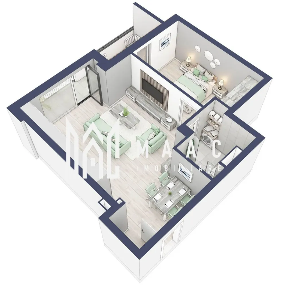 Apartament 2 camere | Etaj 1 | Balcon 9.5 mp | Turnisor - MAAC Imobiliare are plăcerea de a vă prezenta o oportunitate excepțională de a achiziționa un apartament modern, situat la etajul 1, cu o suprafață totală de 62.1 m², amplasat în noul ansamblu rezidențial GreenHill, zona Turnișor. Acest ansamblu rezidențial, cu finalizare în 2024, oferă locuințe de înaltă calitate și facilități premium, proiectate pentru a satisface cele mai exigente cerințe.

Detalii Apartament:
Suprafața Totală: 62.1 m²

Compartimentare:
Bucatarie + Living - 27,0 m²
Dormitor - 13,8 m²
Baie - 5,4 m²
Hol - 6,4 m²
Suprafata balcon - 9,5 m²

Caracteristici și Dotări:

Preț cu TVA 9% și finisaje incluse: €105.185
Apartamentul se vinde în stadiul de "la cheie", echipat cu finisaje de înaltă calitate:
Pereți finisați cu vopsea albă
Faianță și gresie
Parchet
Uși interioare
Vas WC, lavoar cu chiuvetă și baterie
Bugetul de finisaje incluse este de €6.000 + TVA.

Preț cu TVA 19% inclus: € 107.695
Apartamentul se vinde în stadiul de "la alb".

Facilități Premium:
Boxă la subsol: Spațiu suplimentar de depozitare pentru confortul dvs.
Rulouri electrice la dormitoare: Confort sporit și intimitate.
Încălzire în pardoseală: Eficiență termică și confort maxim.
Lift: Acces facil și rapid la etaje.
Terasa: Spațiu exterior generos pentru relaxare.
Baie cu cadă: Design modern și funcționalitate.

Descriere Ansamblu Rezidențial:
GreenHill este un ansamblu rezidențial de lux, situat într-o zonă liniștită și accesibilă din Turnișor. Proiectul a fost conceput pentru a oferi locatarilor un stil de viață modern și confortabil, punând accent pe calitate, design și funcționalitate. Cu o gamă variată de facilități și dotări premium, GreenHill reprezintă alegerea ideală pentru cei care doresc să se bucure de un cămin primitor și elegant.

Apartamentele vor fi intabulate in Decembrie 2024 si se vor preda in primavara anului 2025.

Pentru Mai Multe Informații și Vizionări
Nu ratați ocazia de a deveni proprietarul acestui apartament deosebit! Pentru mai multe detalii și programări pentru vizionări, vă rugăm să contactați agenții noștri de la MAAC Imobiliare. Suntem aici pentru a vă oferi toate informațiile de care aveți nevoie și pentru a vă ghida în procesul de achiziție.

Pentru mai multe detalii, precizati telefonic ca ati vizionat anuntul cu ID: CP2063215.

MAAC Imobiliare - Partenerul Dumneavoastră de Încredere în Imobiliare.