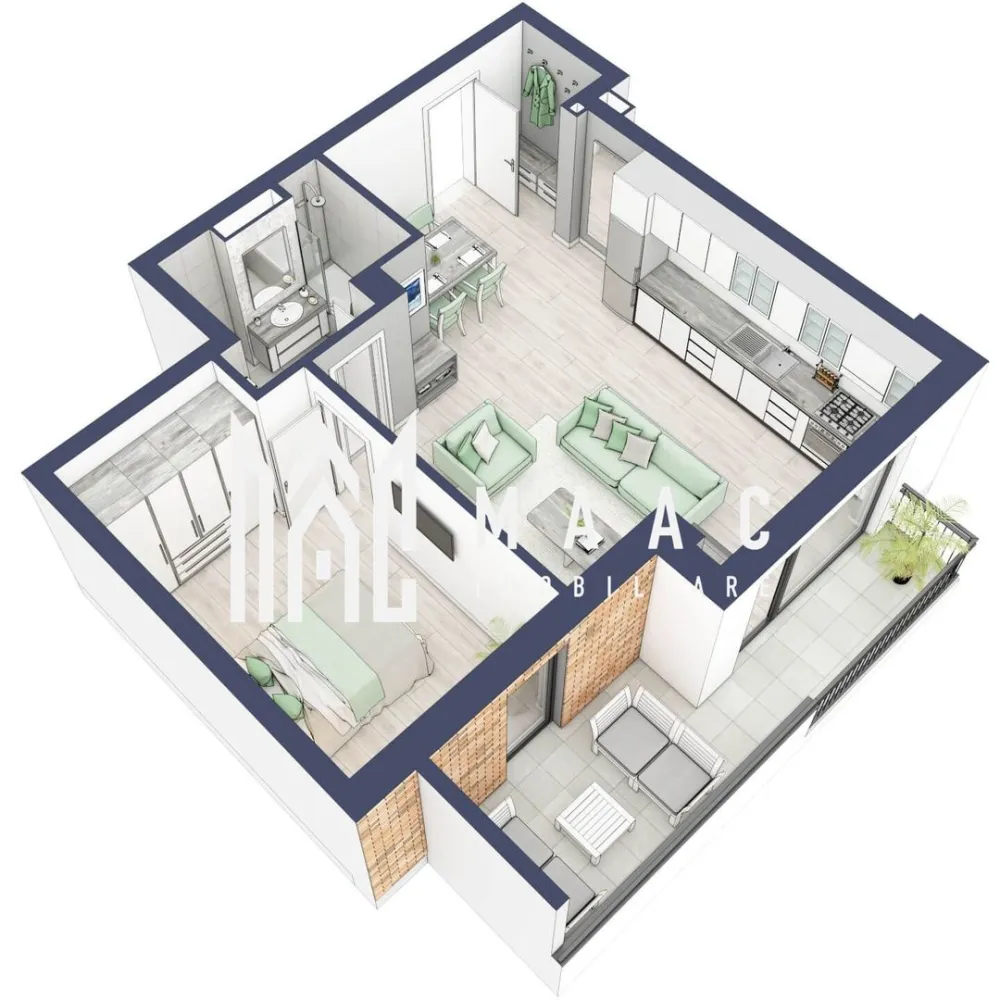 Apartament 2 camere | Etaj 1 | Balcon 9.5 mp | Turnisor - MAAC Imobiliare are plăcerea de a vă prezenta o oportunitate excepțională de a achiziționa un apartament modern, situat la etajul 1, cu o suprafață totală de 62.1 m², amplasat în noul ansamblu rezidențial GreenHill, zona Turnișor. Acest ansamblu rezidențial, cu finalizare în 2024, oferă locuințe de înaltă calitate și facilități premium, proiectate pentru a satisface cele mai exigente cerințe.

Detalii Apartament:
Suprafața Totală: 62.1 m²

Compartimentare:
Bucatarie + Living - 27,0 m²
Dormitor - 13,8 m²
Baie - 5,4 m²
Hol - 6,4 m²
Suprafata balcon - 9,5 m²

Caracteristici și Dotări:

Preț cu TVA 9% și finisaje incluse: €105.185
Apartamentul se vinde în stadiul de "la cheie", echipat cu finisaje de înaltă calitate:
Pereți finisați cu vopsea albă
Faianță și gresie
Parchet
Uși interioare
Vas WC, lavoar cu chiuvetă și baterie
Bugetul de finisaje incluse este de €6.000 + TVA.

Preț cu TVA 19% inclus: € 107.695
Apartamentul se vinde în stadiul de "la alb".

Facilități Premium:
Boxă la subsol: Spațiu suplimentar de depozitare pentru confortul dvs.
Rulouri electrice la dormitoare: Confort sporit și intimitate.
Încălzire în pardoseală: Eficiență termică și confort maxim.
Lift: Acces facil și rapid la etaje.
Terasa: Spațiu exterior generos pentru relaxare.
Baie cu cadă: Design modern și funcționalitate.

Descriere Ansamblu Rezidențial:
GreenHill este un ansamblu rezidențial de lux, situat într-o zonă liniștită și accesibilă din Turnișor. Proiectul a fost conceput pentru a oferi locatarilor un stil de viață modern și confortabil, punând accent pe calitate, design și funcționalitate. Cu o gamă variată de facilități și dotări premium, GreenHill reprezintă alegerea ideală pentru cei care doresc să se bucure de un cămin primitor și elegant.

Apartamentele vor fi intabulate in Decembrie 2024 si se vor preda in primavara anului 2025.

Pentru Mai Multe Informații și Vizionări
Nu ratați ocazia de a deveni proprietarul acestui apartament deosebit! Pentru mai multe detalii și programări pentru vizionări, vă rugăm să contactați agenții noștri de la MAAC Imobiliare. Suntem aici pentru a vă oferi toate informațiile de care aveți nevoie și pentru a vă ghida în procesul de achiziție.

Pentru mai multe detalii, precizati telefonic ca ati vizionat anuntul cu ID: CP2063215.

MAAC Imobiliare - Partenerul Dumneavoastră de Încredere în Imobiliare.