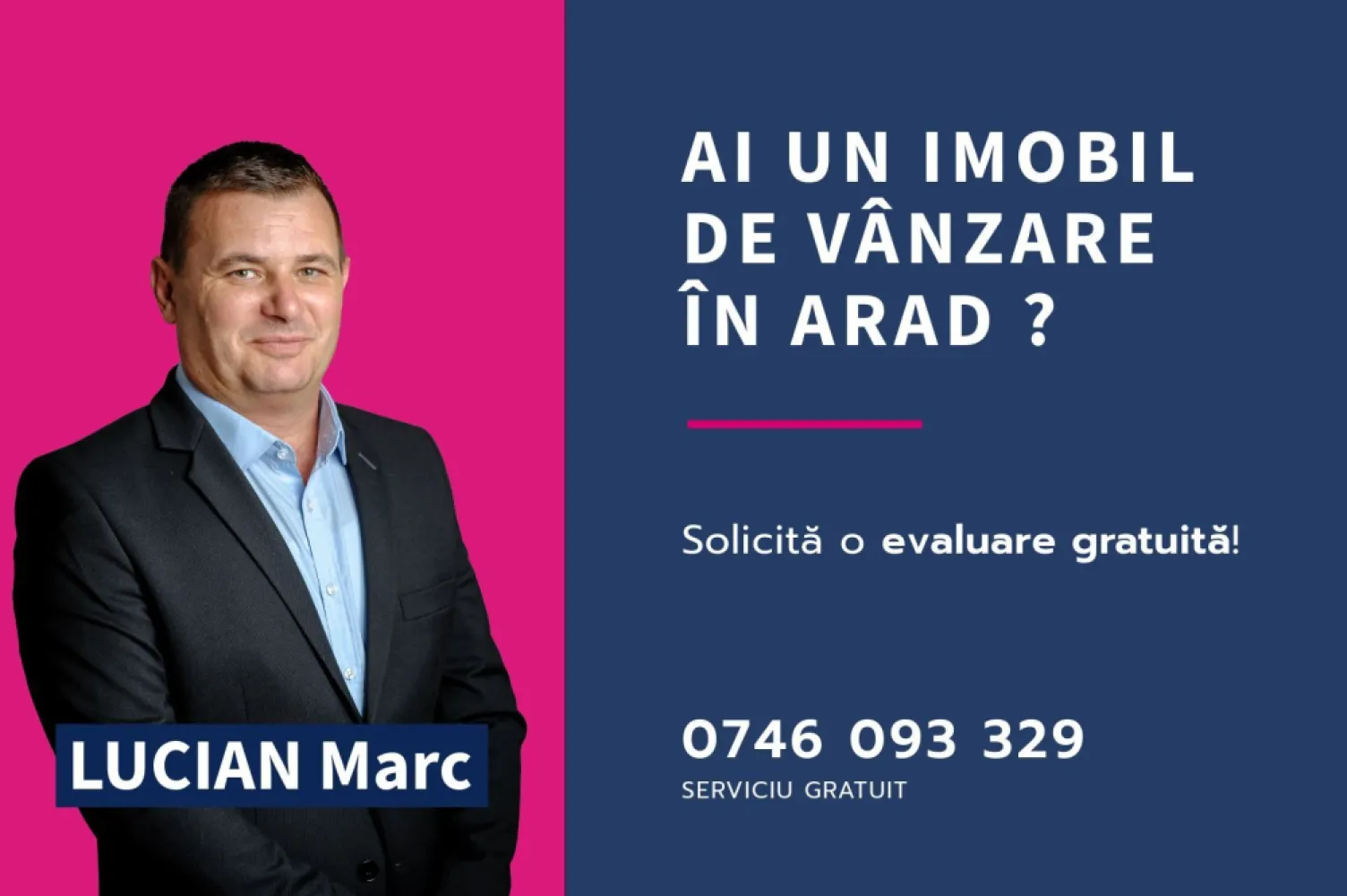 Oportunitate – Teren industrial 1.926 mp lângă Centura Vest Arad - 📌 Detalii teren:
Suprafață: 1.926 mp (dar putem să vă punem la dispoziție și suprafețe mai mari)
Front stradal: 34 m
Localizare: foarte aproape de Centura de Vest Arad
Acces rapid la drumurile principale și infrastructura rutieră

✅ Avantaje:
Zonă industrială aflată în plină dezvoltare
Potrivit pentru hale de producție, depozite logistice, centre de distribuție sau fabrici
Accesibilitate și vizibilitate foarte bune
Poziționare strategică în hub-ul industrial Arad

💡 Ideal pentru companii care caută extindere sau pentru investitori interesați de un teren cu potențial ridicat de dezvoltare și randament pe termen lung.

Nu dispui de toată suma? Te ajutăm noi gratuit! Îți obținem oferte de la 16 bănci.

Ai o proprietate de vânzare în Arad și vrei să știi cât valorează cu adevărat?
Sună-mă pentru o evaluare gratuită, fără obligații.

📲 Contact:
Lucian Marc – Consultant Imobiliar Acasă Arad
Tel: 0746 093 329

Birou: ACASA | Agenție Imobiliară Arad
📍 Bulevardul Decebal 2, Arad 310133
