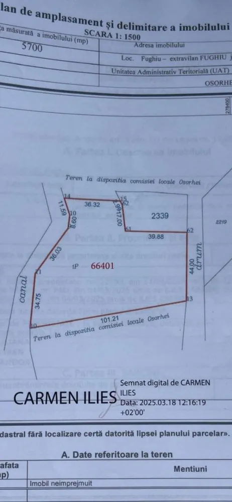 5700 mp Teren intrav. zona Mini Paradis, deschidere 44 ml- 28 eur/mp - Terenul este situat aproape de rest/hotel Mini Paradis .

Cu o suprafata de 5700 mp, front stradal 44 ml , oferind multiple posibilitati de dezvoltare : constructie hala, service auto, inclusiv parcelare pt locuri de casa, utilitatile fiind prezente in zona.

Pret : 28 euro/mp neg

Contact: Sorin Gligor

Tel: 0731290032