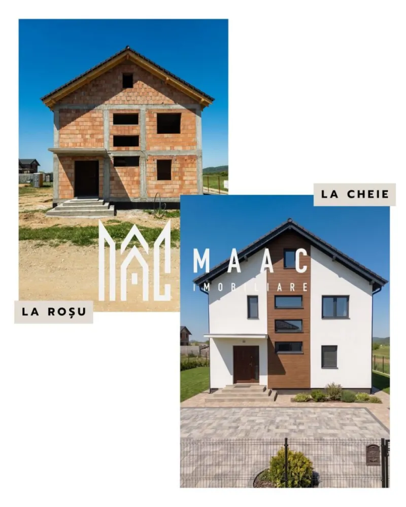 Casă individuală 4 camere | Tălmaciu | 400 Teren - Casă individuală cu 4 camere în Tălmaciu, amplasată într-o zonă liniștită, cu 140 mp utili, teren de 400 mp și priveliște către munți.

Detalii proprietate:
• Suprafață utilă: 140 mp
• Suprafață construită: 196 mp
• Teren: 400 mp
• Compartimentare pe parter și etaj, cu pod înalt și placă de beton
• Parter: living cu bucătărie open-space, birou, baie, cămară, cameră tehnică și terasă
• Etaj: 3 dormitoare și 2 băi, dintre care un dormitor matrimonial cu baie proprie
• 3 băi, 1 bucătărie și 2 locuri de parcare
• An construcție: 2025
• Structură din cărămidă, acoperiș din țiglă
• Exterior finalizat la cheie, interior semifinisat, la stadiul de tencuială, cu instalațiile pregătite
• Casa beneficiază de izolație exterioară cu polistiren EPS 100, curte integral pavată și tâmplărie Salamander cu geam tripan, pentru un confort termic și fonic sporit.

Proprietatea este poziționată în Tălmaciu, într-o zonă liniștită, cu acces facil către Sibiu atât pe autostradă, cât și pe DN. Priveliștea către munți completează cadrul, iar podul oferă posibilitatea de mansardare.

Contactați echipa MAAC Imobiliare pentru detalii suplimentare și programarea unei vizionări. Cod anunț CP3207403.