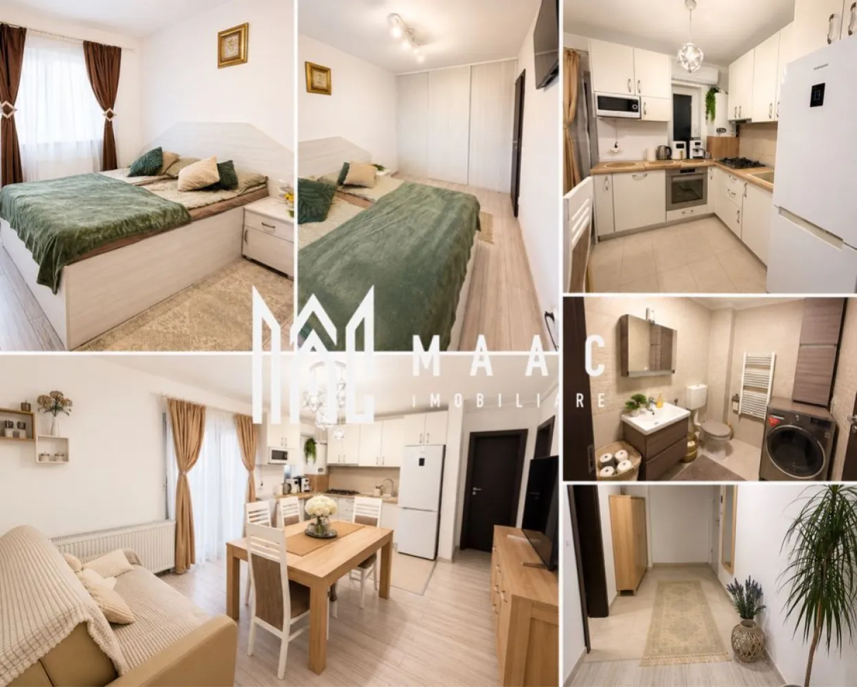 Apartament 3 camere | Balcon | Loc de parcare | Magnolia - Apartament 3 camere Sibiu, decomandat, situat în cartierul Magnolia, situat la etajul 2.

Localizare:
Apartamentul este situat în cartierul Magnolia, într-un bloc nou cu lift, într-o zonă liniștită și bine organizată, cu acces facil către puncte de interes, mijloace de transport, magazine și spații verzi.
Imobilul se află la etajul 2 din 8, oferind o vedere deschisă și orientare sud-vestică, ideală pentru lumină naturală pe tot parcursul zilei.

Caracteristici:
Tip apartament: 3 camere semi-decomandat
Suprafață utilă: 52 mp
Suprafață totală: 61 mp
Etaj: 2 din 8
Bloc dotat cu lift
Balcon: 9 mp, accesibil din living și dintr-un dormitor

Compartimentare:
Hol de intrare
Baie complet echipată, dotată cu cabină de duș, mobilier sanitar și mașină de spălat rufe
Living open space, cu zonă de relaxare și bucătărie deschisă, complet mobilată și utilată, inclusiv cu electrocasnice
Două dormitoare, fiecare mobilat cu pat, șifonier și noptiere
Balcon generos de 9 mp, cu acces din living și dintr-un dormitor

Dotări și finisaje:
Aer condiționat
Centrală termică proprie Ferolli cu calorifere în toate camerele
Finisaje: pardoseli, uși interioare noi, tâmplărie PVC cu geam termopan
Ușă metalică la intrare.

Parcare:
Apartamentul dispune de loc de parcare.

Pentru detalii suplimentare și programarea unei vizionări, contactează echipa MAAC Imobiliare și menționează Cod anunț CP3207673.

Conținut optimizat cu AI, aprobat de agent uman.