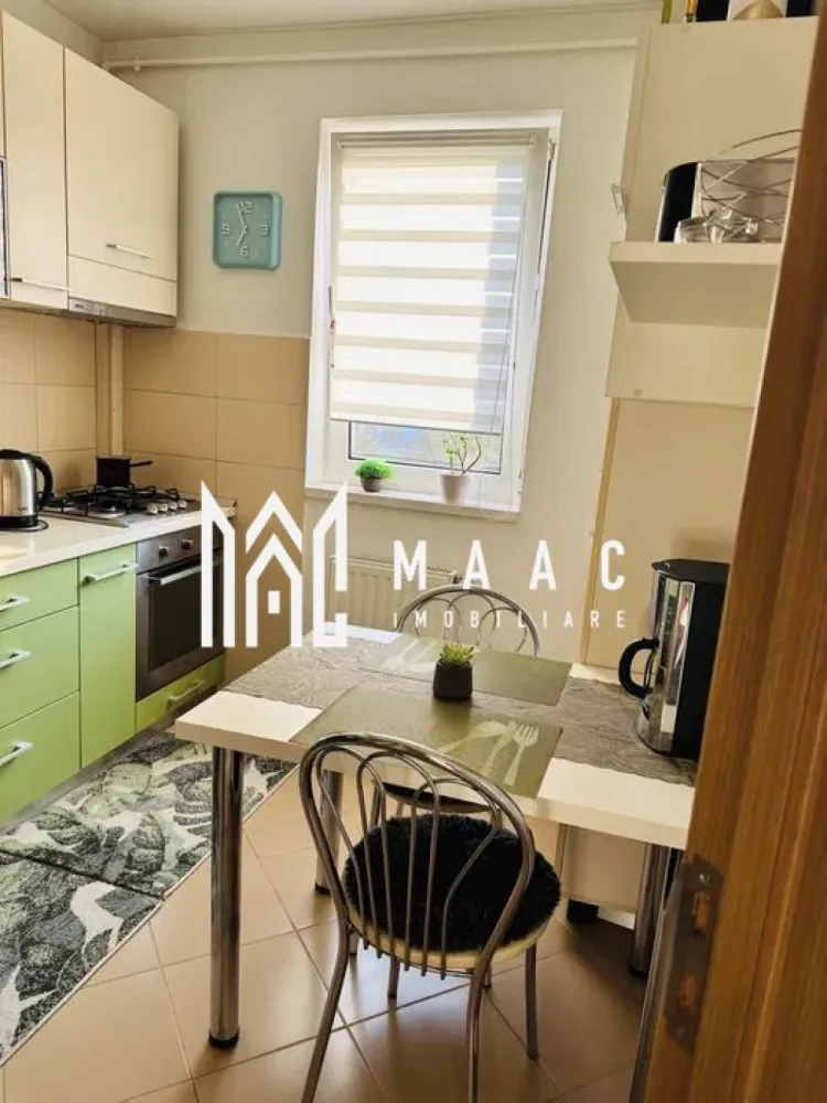 Apartament 2 camere I 50 MPU I Turnisor-Cartierul Alma - MAAC Imobiliare va propune spre vanzare un apartament spațios și luminos cu 2 camere, situat în cartierul Alma – Turnișor, la etajul 3 din 4 al unui imobil solid, bine întreținut. Apartamentul este decomandat și are o compartimentare practică, după cum urmează: living generos, bucătărie separată, dormitor, baie și balcon, oferind confort și funcționalitate. Locuința se vinde exact ca în poze, fiind complet mobilată și utilată cu electrocasnice moderne: frigider, aragaz, cuptor cu microunde și mașină de spălat. Apartamentul este într-o stare foarte bună, nu necesită reparații, fiind pregătit pentru mutare imediată – se predă la cheie.
Zona Turnișor este liniștită și foarte căutată, cu acces facil la magazine, școli, grădiniță, creșă și mijloace de transport în comun, ceea ce face apartamentul extrem de practic pentru viața de zi cu zi.
Este o alegere ideală pentru o familie, un cuplu sau pentru investiție, având un potențial foarte bun de închiriere.
Pentru mai multe detalii si programarea unei vizionari va rugam sa specificati ID: CP2891672.