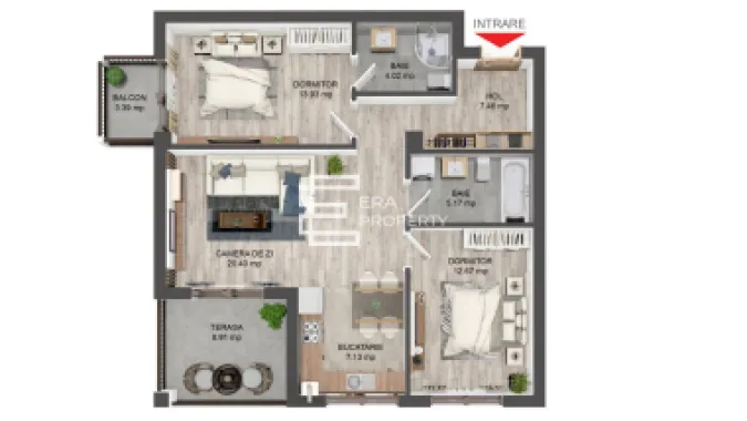Apartament 3 camere, 80 mp,gradina 42 mp - Selimbar