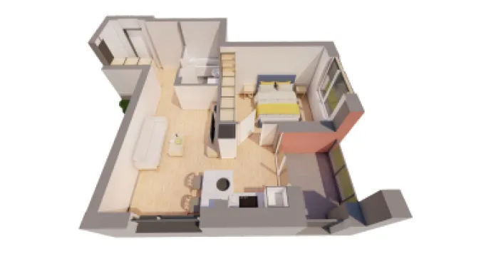 Apartament 2 camere, etaj 2, bloc R39, ap 15, Ared City Arad