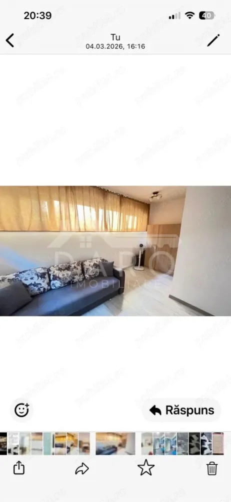 🏡 Apartament de vânzare – 2 camere - 🏡 Apartament de vânzare – 2 camere | Dâmbu Pietros | Complet mobilat și utilat
Se oferă spre vânzare apartament cu 2 camere situat în cartierul Dâmbu Pietros, într-o zonă liniștită și foarte bine poziționată, aproape de toate facilitățile necesare.
Apartamentul este luminos, curat și bine întreținut, fiind ideal atât pentru locuință personală, cât și pentru investiție.
✔ se vinde complet mobilat și utilat
✔ bucătărie mobilată și echipată
✔ camere spațioase și luminoase
✔ baie modernă cu cabină de duș
✔ centrală termică proprie
✔ geamuri termopan
✔ parchet laminat
📍 Avantaje locație:
aproape de magazine și supermarketuri
acces rapid la mijloace de transport în comun
în apropiere de școli, parcuri și alte puncte de interes
zonă liniștită și apreciată
💎 Apartamentul este gata de mutare, fără investiții suplimentare.
🤝 Proprietate promovată prin DARO Imobiliare
💳 Pentru achiziție prin credit:
Prin Kiwi Finance beneficiați de:
✔ analiză GRATUITĂ a eligibilității
✔ oferte de la peste 12 bănci
✔ negocierea dobânzii în favoarea dumneavoastră
✔ suport complet până la semnarea contractului
📞 Detalii și vizionări:
Coman Maria – DARO Imobiliare & Kiwi Finance
📱 0749 535 729
