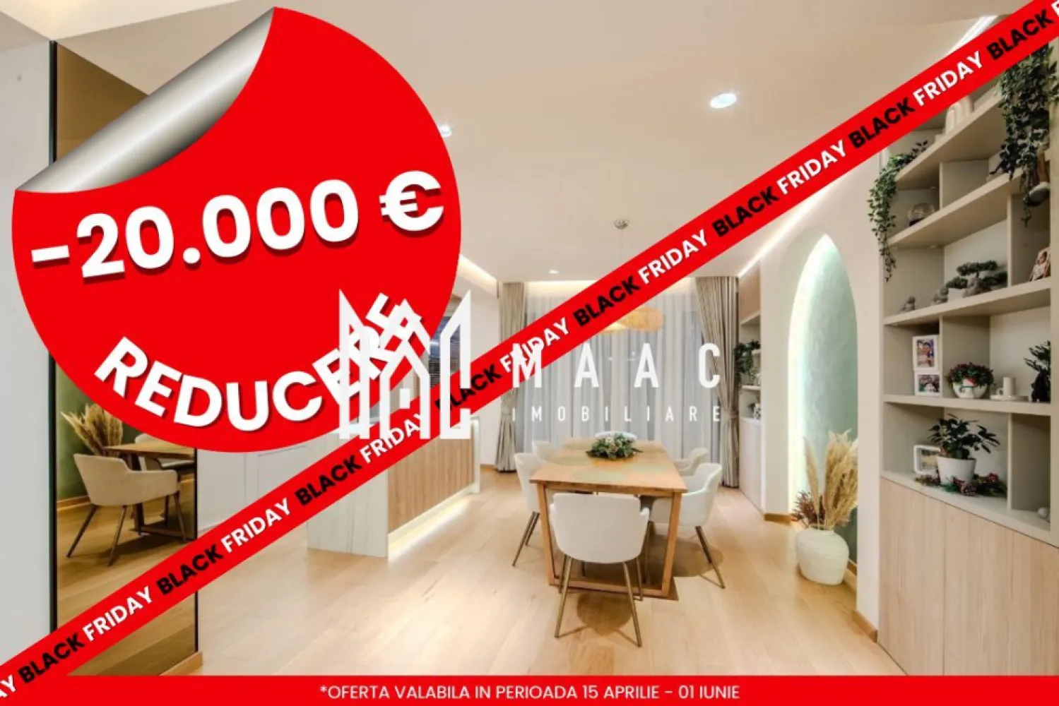 BLACK FRIDAY | Penthouse | 180 mp | Complex Balanta - MAAC Imobiliare va prezinta un penthouse cu suprafata de 180 mp din care 133 mp utili.

*REDUCERE 20.000 €

*PRET VECHI: 479,000 €

*PRET PROMOTIONAL: 459,000 €

Locuinta se afla la etajul 4 al unui imobil cu 4 etaje si este compusa din living, bucatarie, 2 dormitoare, birou, 2 bai si 2 terase.

In apropiere se gasesc, scoli, farmaci, banci, parcuri si statii de autobuz.

Locuinta se preda complet mobilat si utilat, exact cum se vede in poze.

Pentru mai multe detalii, precizati ca ati vizionat anuntul cu ID: CP1951748