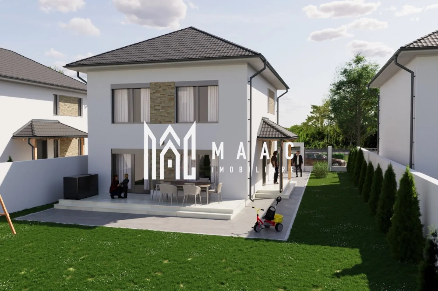 Casa individuala | Teren 380 mp | Sura Mica - MAAC Imobiliare vă prezintă spre vânzare o locuință individuală modernă, aflată în construcție, într-o zonă liniștită de case, la doar câteva minute de Sibiu. 
Proprietatea se remarcă prin compartimentarea eficientă, spațiile generoase și curtea privată, oferind cadrul ideal pentru confortul unei familii.

Detalii proprietate

Suprafață utilă: 120 mp
Pod: aprox. 50 mp
Suprafață teren: 380 mp
Curte liberă: aprox. 280 mp
Regim de înălțime: Parter + Etaj
Încălzire în pardoseală

Compartimentare

 Parter
-living generos (~30 mp) cu acces către terasă
-bucătărie separată
-baie
-cămară / spațiu de depozitare
-hol
-terasă ~19 mp

 Etaj
-3 dormitoare luminoase
-2 băi
-hol

Pod
-spațiu suplimentar pentru depozitare (~50 mp)

Puncte forte

- construcție nouă, realizată conform standardelor actuale
- compartimentare practică și spații generoase
- terasă ideală pentru relaxare
- curte privată potrivită pentru grădină sau loc de joacă
- zonă rezidențială liniștită, exclusiv de case
- acces rapid către Sibiu
- posibilitatea personalizării finisajelor interioare

Pentru mai multe informatii sau pentru a programa o vizionare, va rugam specificati ID: CP2966051