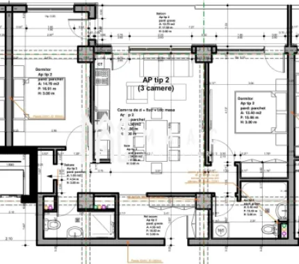 Apartament 3 camere | 72.35MPU | Balcon | Lift | Veterani