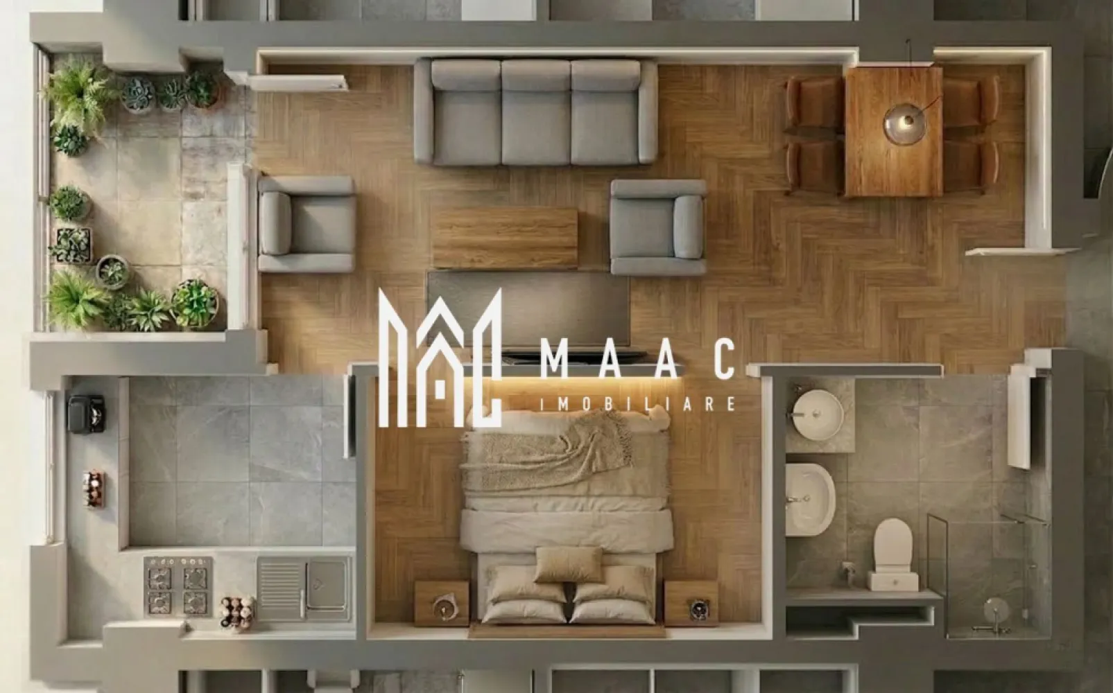 Apartament | 1 cameră | 50,95 MPU | Balcon | Veterani - MAAC Imobiliare vă propune spre vânzare o garsonieră modernă situată într-un ansamblu rezidențial nou, conceput pentru a oferi un standard ridicat de confort și funcționalitate. 

Locuința face parte dintr-un imobil cu regim redus de înălțime (D+P+2E+Er ) , dotat cu lift și construit pe o structură solidă din beton hidroizolat, cu placă peste ultimul nivel.

Amplasarea ansamblului facilitează accesul rapid către Jumbo, beneficiind de drumuri care vor fi complet asfaltate de către dezvoltator.

Garsoniera are o suprafață utilă de 50.95 mp și este situată la parter, blocul fiind în acest moment în stadiu de construcție, cu termen de predare la cheie în luna septembrie. 

Compartimentarea este eficientă, cu bucătărie închisă și finisaje ce pot fi alese în funcție de preferințele dumneavoastră, manopera fiind asigurată de dezvoltator. 

Confortul termic este garantat prin centrală proprie și încălzire prin pardoseală, iar liniștea interioară este susținută de panourile fonice montate la fiecare nivel.

Ansamblul este gândit ca o comunitate completă, urmând să includă în viitor creșă, grădiniță, un parc pentru relaxare și spații comerciale la parterul imobilelor.(10 blocuri total)

Există posibilitatea achiziționării separate a unui loc de parcare în subteran și a unei boxe pentru depozitare.

Caracteristici principale:
Compartimentare: cameră de zi cu loc de luat masa+separat de un perete-nișa dormit bucătărie închisă, 1 baie

Facilități ansamblu: Izolație fonică, loc de joacă pentru copii, acces facil spre Jumbo

Infrastructură: Străzi asfaltate, iluminat stradal, mijloace de transport în comun

Condiții plată: Avans minim 15%

Pentru mai multe detalii tehnice sau programarea unei vizionări ,contactați-ne și specificați ID: CP2967504