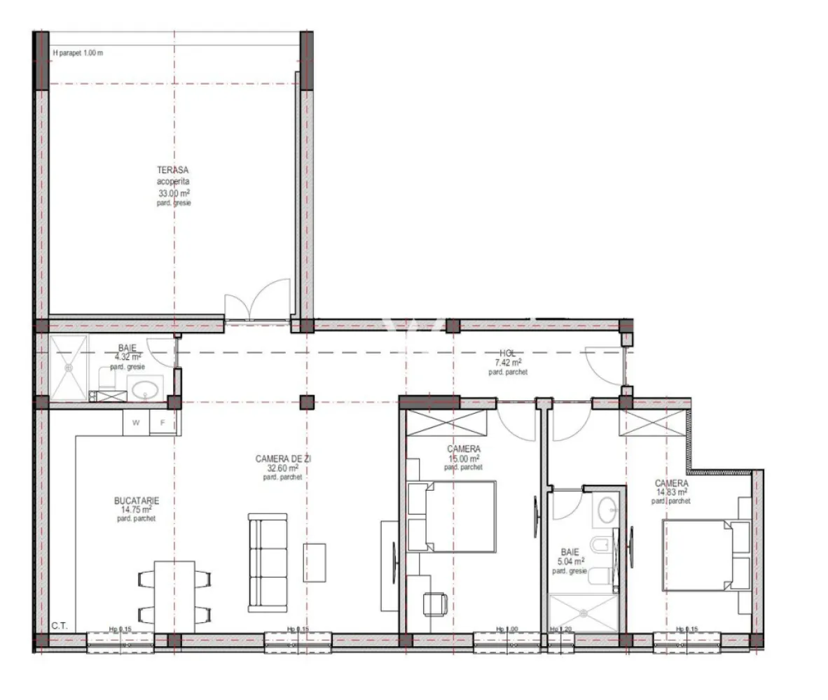 Penthouse 94mp, Sibiu COMISION ZERO - DIRECT DEZVOLTATOR, FARA COMISION 
Situat in cartierul Tiglari, langa Lacul lui Binder, bloc nou cu lift
 

Suprafata utila : 93.96 mp + Terasa 33 mp utili.
Compartimentare: hol cu acces in livingul open space cu bucataria, baie, 2 dormitoare, unul cu baie proprie. (VEZI SCHITA)
 
Predare la stadiul de alb : geamuri si usa termopan 3 foi de sticla, pereti tencuiti si gletuiti, sapa elicopterizata, centrala, incalzire in pardoseala instalatii electrice, termice si sanitare. Se poate finisa la cheie contracost!

Loc de parcare inclus în preț, cu posibilitatea achiziționării unui al doilea loc (în funcție de disponibilitate).
Termen de predare: vara 2026 

Pret : 218.000 euro TVA INCLUS 
cash sau credit bancar 
Detalii si vizionari: 0752.088.381 Roxana