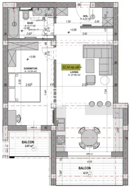 Apartament 2 camere | 52 mp Utili | DaVinci Homes | Predare la Cheie