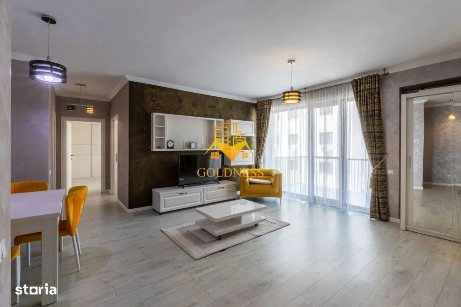 3 camere,lux,parcare, bloc nou, 2 bai, Vivido zona FSEGA, Iulius Mall - GOLDNESS Imobiliare vă propune spre închiriere un apartament cu 3 camere complet mobilat și utilat, la etajul 5 într-un imobil de 6 etaje, în cartierul Gheorgheni. Apartamentul este compartimentat astfel:

La pretul afisat se adauga TVA de 21% !

- dormitor cu pat matrimonial, dressing, noptiere

- dormitor cu pat matrimonial, spatiu pentru depozitare

- living cu bucatarie open-space complet utilată, loc de servit masa, se pune canapea la cerere.

- baie cu cabina de dus, calorifer port prosop inox și dulap pentru depozitare.

- baie cu cada, calorifer port prosop inox și dulap pentru depozitare.

- terasa 10 mp

Imobilul este dotat cu toate cele necesare- centrală proprie, mașină de spălat haine, frigider, plită electrică, hotă, etc.

Se află în apropierea stațiilor de transport în comun, magazine, restaurante, spații verzi, farmacii, etc.

Dispune de loc de parcare subterana!

Dacă sunteți interesați de acest apartament și doriți să îl vizionați, dar și pentru alte oferte sau detalii nu ezitați să ne contactați telefonic sau prin e-mail - . Vă stăm la dispoziție!
