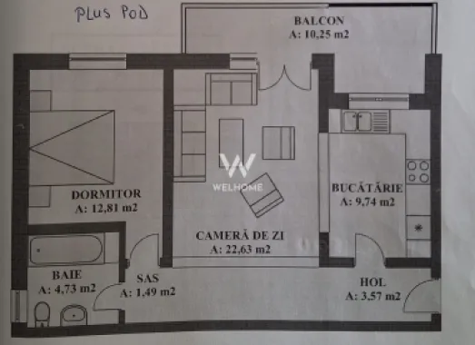 Apartament 2 camere cu POD generos 30mp- Selimbar, Triajului