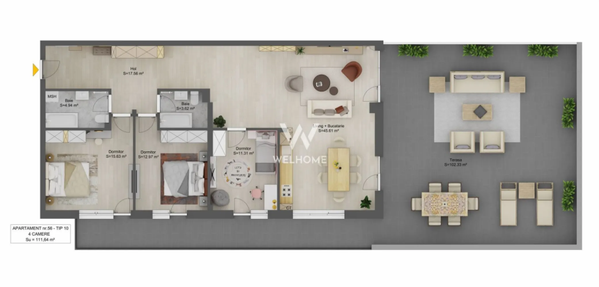 Penthouse LA CHEIE, terasa 102 mp,Sibiu