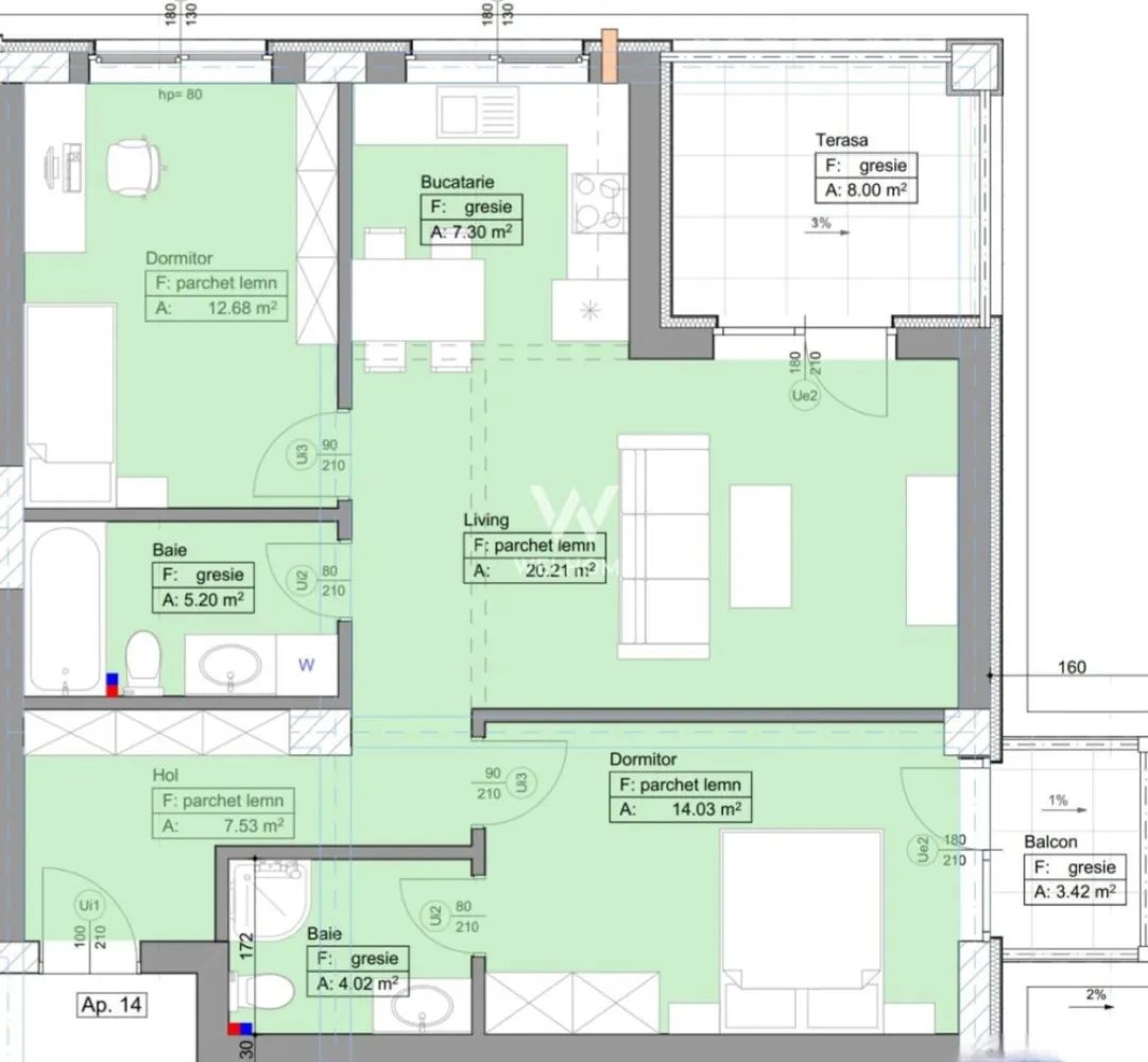 Apartament 3 camere decomandate Selimbar - Apartament 3 camere decomandate, zona Pictor Brana din Selimbar

- Suprafata utila: 71 mp + terasa 8 mp+ balcon de 3.4 mp
- Compartimentare: hol, Living spatios, 2 dormitoare, bucatarie inchisa, 2 bai
- Imobil dotat cu lift, regim de inaltime P+3 Etaje si Pod
- Interior semifinisat: pereti tencuiti, glutuiti, sapa pe pardosea, usa intrare metalica, geamuri termopan 3 foi de sticla, 3 garnituri, centrala termica in condensare cu incalzire in pardosea, instalatii electrice pana la faza de doza, balcon placat cu gresie si balustrade fier forjat.
- Exterior bloc - izolatie de 10 cm si decorativa, alei pavate, iluminat, camere supraveghere, spatii verzi si loc de joaca pentru copii
- Imobilul se vinde cu boxa depozitare (in POD) si un loc de parcare, incluse in pret

Pozele sunt cu titlu de prezentare!

PRET: 149.000 Euro