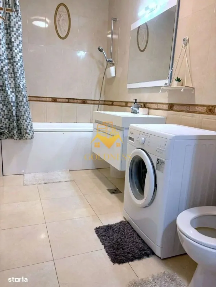 2 camere decomandate, Elite, Cartierul Iris, Zona Auchan - GOLDNESS Imobiliare vă propune spre închiriere un apartament cu 2 camere decomandate complet mobilat și utilat, la etajul 1 într-un imobil de 6 etaje, în Cartierul Iris, Ansamblul Rezidential Elite City.
Se află în apropierea stațiilor de transport în comun, magazine, restaurante, spații verzi, farmacii, etc. 

Apartamentul este compartimentat astfel:
 - dormitor cu pat matrimonial, dressing, noptiere, comoda tv
 - dormitor cu o canapea extensibilă, dressing
 - bucatarie complet utilată și mobilată, loc de servit masa 
 - baie cu cada, calorifer port prosop și dulap pentru depozitare.
 - balcon de 5 mp.

Imobilul este dotat cu toate cele necesare- centrală proprie, frigider, plita, hotă, mașină de spălat haine, etc. 
Dacă sunteți interesați de acest apartament și doriți să îl vizionați, dar și pentru alte oferte nu ezitați să ne contactați telefonic sau prin e-mail. Vă stăm la dispoziție!

Pentru intermediere se percepe un comision de 50% din prețul chiriei!