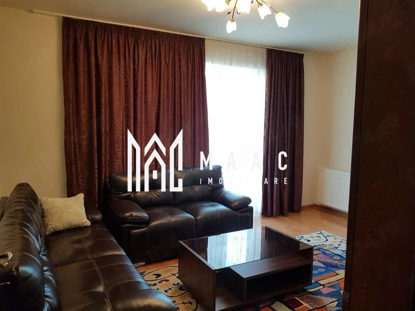 Apartament 2 camere | Balcon | Etaj 2 | 60 MPU | Central - MAAC Imobiliare vă propune spre închiriere un apartament cu 2 camere, ideal pentru 1-2 persoane, situat într-o zonă accesibilă din Sibiu.

Detalii apartament
Compartimentare:
living
dormitor
baie (cu mașină de spălat)
bucătărie complet utilată
balcon mobilat
Dotări
Centrală termică proprie
Plită
Cuptor cu microunde
Filtru cafea
Prăjitor pâine
Mobilat și utilat complet
Condiții închiriere
Chirie: 420 €/lună
Garanție: 500 €
Pentru 1-2 persoane
Nu se acceptă animale de companie
Nu se acceptă fumători
Contract înregistrat la ANAF
Avantaje
Gata de mutare imediată
Spațiu practic și bine organizat
Potrivit pentru cuplu sau persoană singura

Pentru mai multe informații sau pentru a programa o vizionare, nu ezitați să ne contactați, specificand ID: CP2997172