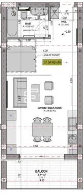 Apartament 1 cameră intabulat, logie 8 mp | DaVinci Homes – Cristian