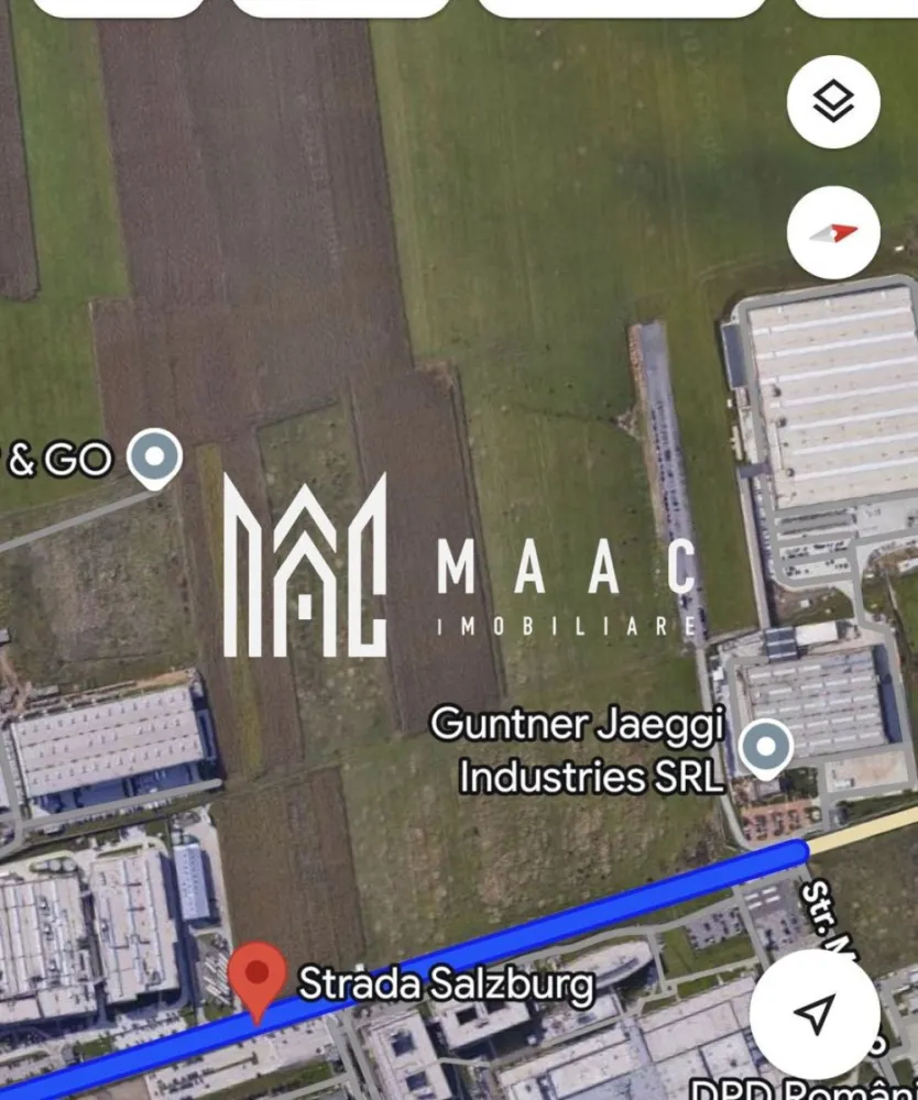 Teren intravilan 14.056 mp | Exterior Vest Sibiu | front 67 m - Teren intravilan de 14.056 mp în zona Exterior Vest din Sibiu, cu front stradal de 67 m și profil industrial, într-un pol deja dezvoltat pentru producție, logistică și servicii industriale.

Detalii proprietate:
• Suprafață teren: 14.056 mp
• Încadrare: intravilan, curți construcții
• Zonă urbanistică IS1 – industrie și servicii, conform Certificatului de Urbanism nr. 65/03.07.2012
• Front stradal: 67 m
• POT maxim: 80%
• Regim de înălțime: hale și depozite P sau P+1; clădiri administrative și birouri P+3/P+4
• Minimum 20% spații verzi amenajate
• Parcaje obligatorii în incintă conform normativelor
• Construcțiile se amplasează la minimum 50 m față de axul drumului național
• Pentru dezvoltare este necesară elaborarea și aprobarea unui PUD
• Alimentarea cu utilități se realizează conform documentațiilor tehnice

Proprietatea beneficiază de acces rapid către DN1/E81, Autostrada A1 și Aeroportul Internațional Sibiu. În vecinătate sunt menționate companii precum Continental, NTN-SNR, Thyssenkrupp Bilstein, Günther Jaeggi Industries și Schmitz Cargobull Service, într-o zonă industrială matură, cu infrastructură deja consolidată.

Pentru detalii urbanistice, documentație și programarea unei vizionări, contactați echipa MAAC Imobiliare și menționați Cod anunț CP3217126.