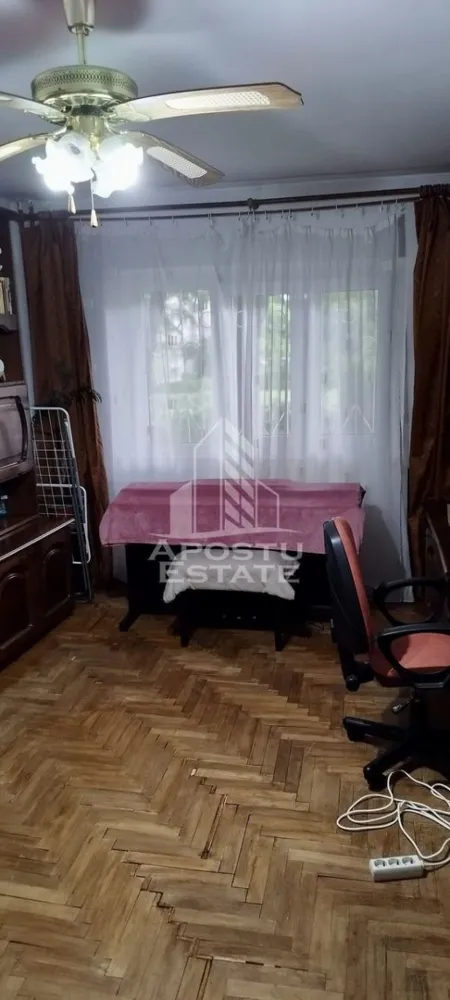 Apartament 3 camere de vanzare, zona Lipovei, Timisoara - Agentia imobiliara APOSTU ESTATE va propune spre vanzare un apartament cu 3 camere, decomandat, parter inalt/4, situat in zona Lipovei din Timisoara, judetul Timis.
Apartamentul este amplasat la parterul inalt al unui imobil construit in 1985 si are o suprafata utila aproximativa de 54 mp.
Confortul termic se realizeaza la reţeaua orasului Colterm cu sistem de incalzire prin calorifere, exista posibilitatea montarii centralei proprii pe gaz deoarece avem teava de gaz in bloc.
Compartimentare:
- hol acces spatios
- bucatarie inchisa
-living
-dormitor
-camera 
- baie cu cada
Proprietatea se vinde cum se vede in imagini si este o varianta ideala pentru familii, cuplu, investitie.
Vecinatati: Scoala generala nr.7 la 13 min de mers pe jos, mijloace de transport in comun,magazine,banci,farmacii la 3 min de mers pe jos, Pepco, Gym One 6 la 8 min de mers pe jos, Iulius Mall la 6 min cu masina, Piata Unirii la 10 min cu masina.
Agentia imobiliara Apostu Estate va ofera consultanta bancara gratuita prin intermediul colaboratorilor nostri pentru alegerea celui mai potrivit tip de credit, astfel incat tu sa devi noul proprietar al acestui apartament.
Va asteptam cu drag la o vizionare!
Id Intern: CP3217821
