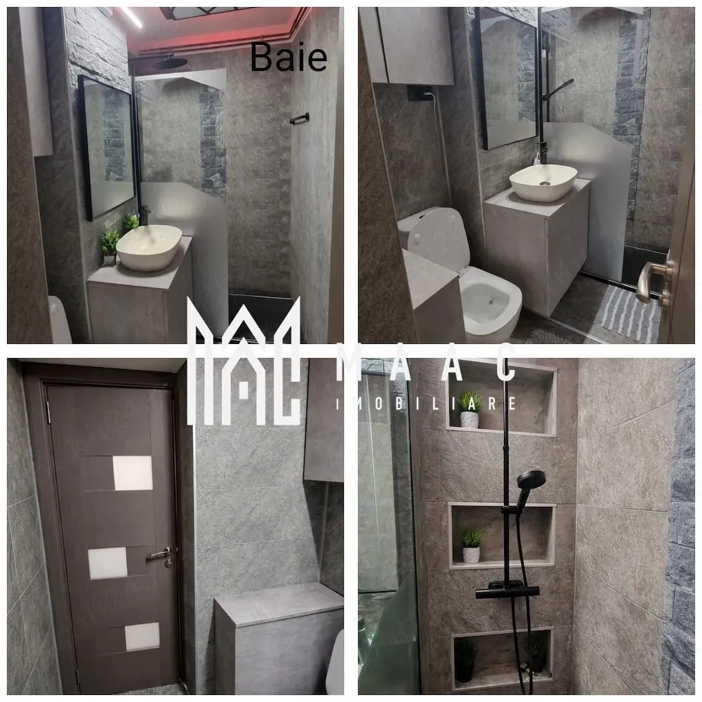 Apartament cu 2 camere | Nord | - MAAC IMOBILIARE vă prezintă spre vânzare un apartament deosebit cu 2 camere, decomandat, situat în zona Nord din Râmnicu Vâlcea, în imediata apropiere a Liceului Pedagogic, într-un cadru liniștit, ideal pentru locuit sau investiție sigură.
Această proprietate se remarcă prin finisaje moderne, dotări premium și o compartimentare practică, fiind pregătită pentru mutare imediată, fără costuri suplimentare.
Suprafață și compartimentare:
-Suprafață totală: 44 mp
-Suprafață balcon: 4 mp
-Compartimentare: decomandat
Etaj: 4 din 5
Compartimentarea este eficientă și bine gândită:
-living luminos și spațios
-dormitor confortabil
-bucătărie închisă, complet mobilată și utilată
-baie modernă
-hol generos
-balcon închis, compartimentat inteligent
Finisaje și dotări interioare:
Apartamentul a fost renovat complet, cu atenție la detalii și materiale de calitate superioară:
-instalație electrică complet schimbată
-finisaje moderne (pardoseli, pereți, tâmplărie)
-mobilier realizat pentru eficiență și confort
-electrocasnice incluse
Baia – element premium:
-sistem audio profesional integrat în tavan
-conectivitate Bluetooth
-duș cu baterie termostatată pentru confort și siguranță
Bucătăria:
-complet mobilată și utilată
-robinet separat cu filtru pentru apă potabilă
Balcon inteligent compartimentat:
-balconul este închis cu tâmplărie modernă
împărțit în două zone:
-debara pentru depozitare eficientă
-spațiu de relaxare
Îmbunătățiri la nivel de bloc:
-bloc anvelopat termic (eficiență energetică ridicată)
-înlocuire completă a țevilor de încălzire
-montare gigacalorimetru individual pentru controlul consumului
-întreținere redusă și confort termic sporit
Localizare și avantaje:
-poziționat în zona Nord, una dintre cele mai căutate zone din Râmnicu Vâlcea
-imediat lângă Liceul Pedagogic
-zonă foarte liniștită, ideală pentru locuit
acces rapid către:
-școli și grădinițe
-magazine și supermarketuri
-mijloace de transport
-zone verzi
Modalitate de vânzare:
-apartamentul se vinde complet mobilat și utilat
-exact ca în prezentare
-nu necesită absolut nicio investiție
-disponibil pentru mutare imediată
Recomandare MAAC IMOBILIARE:
Acest apartament este alegerea ideală pentru:
-un cuplu sau o persoană singură
-o familie tânără
-investiție (închiriere imediată, fără costuri suplimentare)
Datorită poziției excelente, finisajelor premium și faptului că este „la cheie”, proprietatea oferă un raport calitate–preț foarte bun.
📞 Contact MAAC IMOBILIARE pentru mai multe detalii sau pentru programarea unei vizionări!
CP3017925