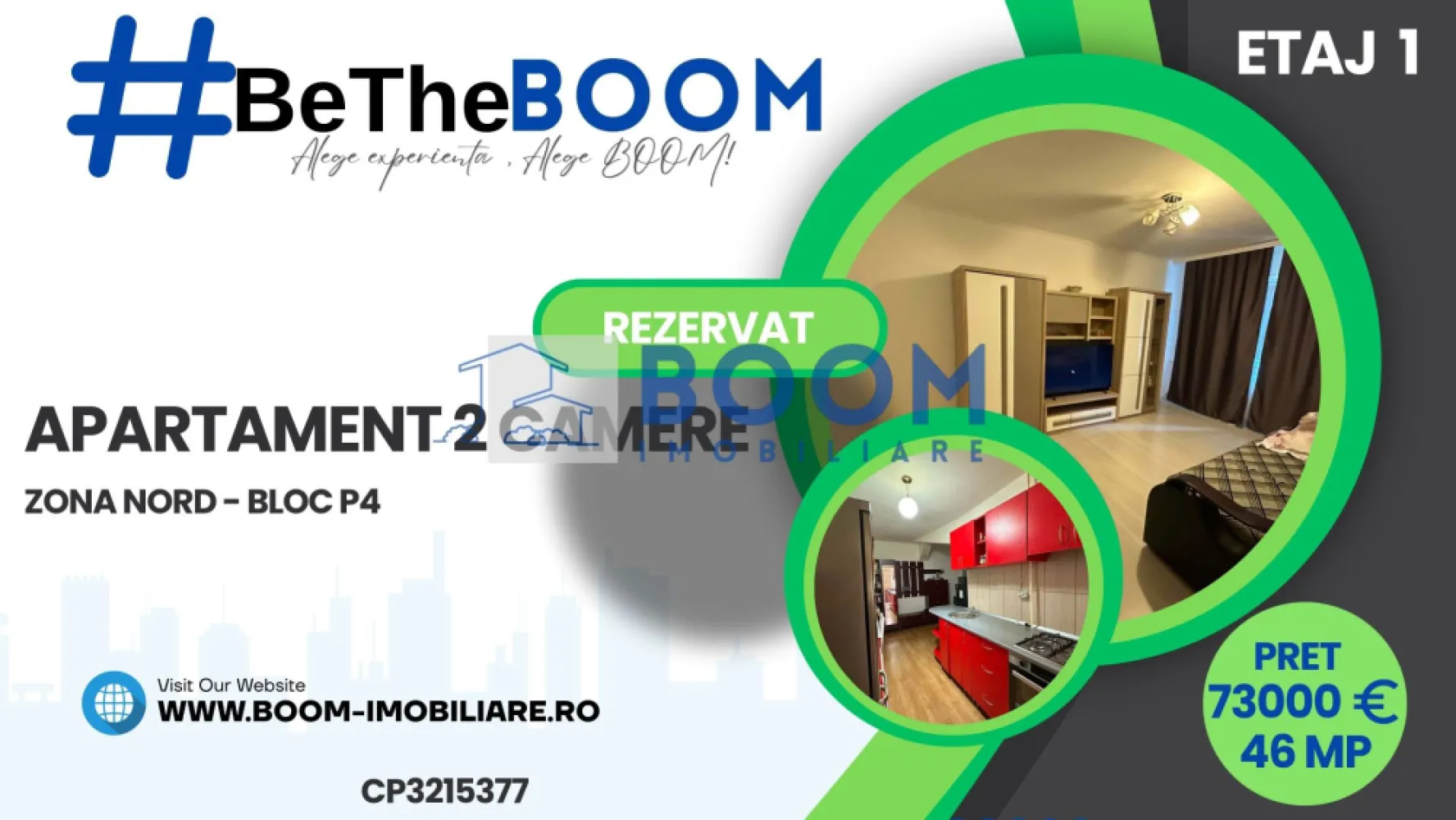 Apartament 2 camere Zona Nord | Etaj 1 | Complet mobilat si utilat