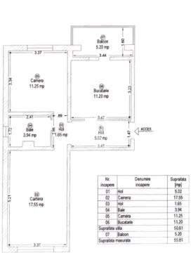 Apartament cu 2 camere decomandate, aflat in zona Freidorf, Timisoara
