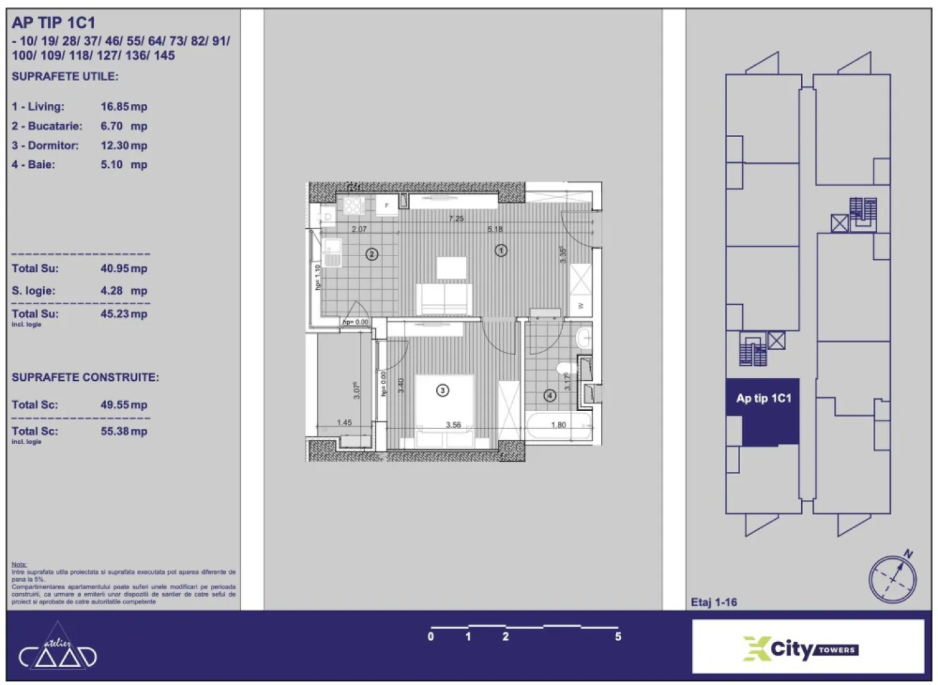 Pret PROMO 116.464 € (pret cu tva), parcare cu 50% reducere! - Vă propunem spre vânzare un apartament nou cu 2 camere, situat în XCity Towers, unul dintre cele mai ambițioase și moderne ansambluri rezidențiale din Timișoara – un proiect care setează un nou standard de locuire urbană în vestul României.

Pentru informații suplimentare, disponibilitate și programare vizionare: 0722 252 639 - Sebastian Nica

Proprietatea se vinde direct de la dezvoltator, cu predare în martie 2026, complet finisată, ideală atât pentru locuire personală, cât și pentru investiție cu randament foarte bun la închiriere.

Preț: 116.464 € (TVA inclus) // parcare cu 50% reducere!
Contact: Sebastian Nica 0722 252 639

Detalii apartament:
• 2 camere, compartimentare eficientă
• Suprafață utilă: 45 mp
• Spații luminoase, vitraje mari
• Finisaje premium, atent selecționate

Dotări și beneficii:
• Încălzire în pardoseală și centrală proprie
• Sistem de climatizare modern
• Rolete electrice
• Sistem Smart Home
• Consum redus de energie și soluții sustenabile pentru costuri optimizate pe termen lung

Despre ansamblul XCity Towers:
• Arhitectură modernă și design inovator
• Parc privat de aproximativ 6.000 mp
• Zone de relaxare și spații dedicate comunității
• Acces rapid către centre comerciale, transport public, școli și zone verzi
• Ansamblu foarte căutat pentru închiriere, cu potențial solid de apreciere în timp

Această proprietate este o alegere inspirată pentru cei care caută calitate, siguranță, poziționare excelentă și potențial investițional real, într-un oraș cu una dintre cele mai dinamice piețe imobiliare din România.

Contact direct: Sebastian Nica - 0722 252 639 Consultant vânzări | Achiziție direct de la dezvoltator – fără comision

Nu dispui de toată suma? Te ajutăm noi gratuit! Îți obținem oferte de la 16 bănci.

Atenție! Imaginile au caracter informativ, preluate din apartamente finalizate și finisate din cadrul complexului!