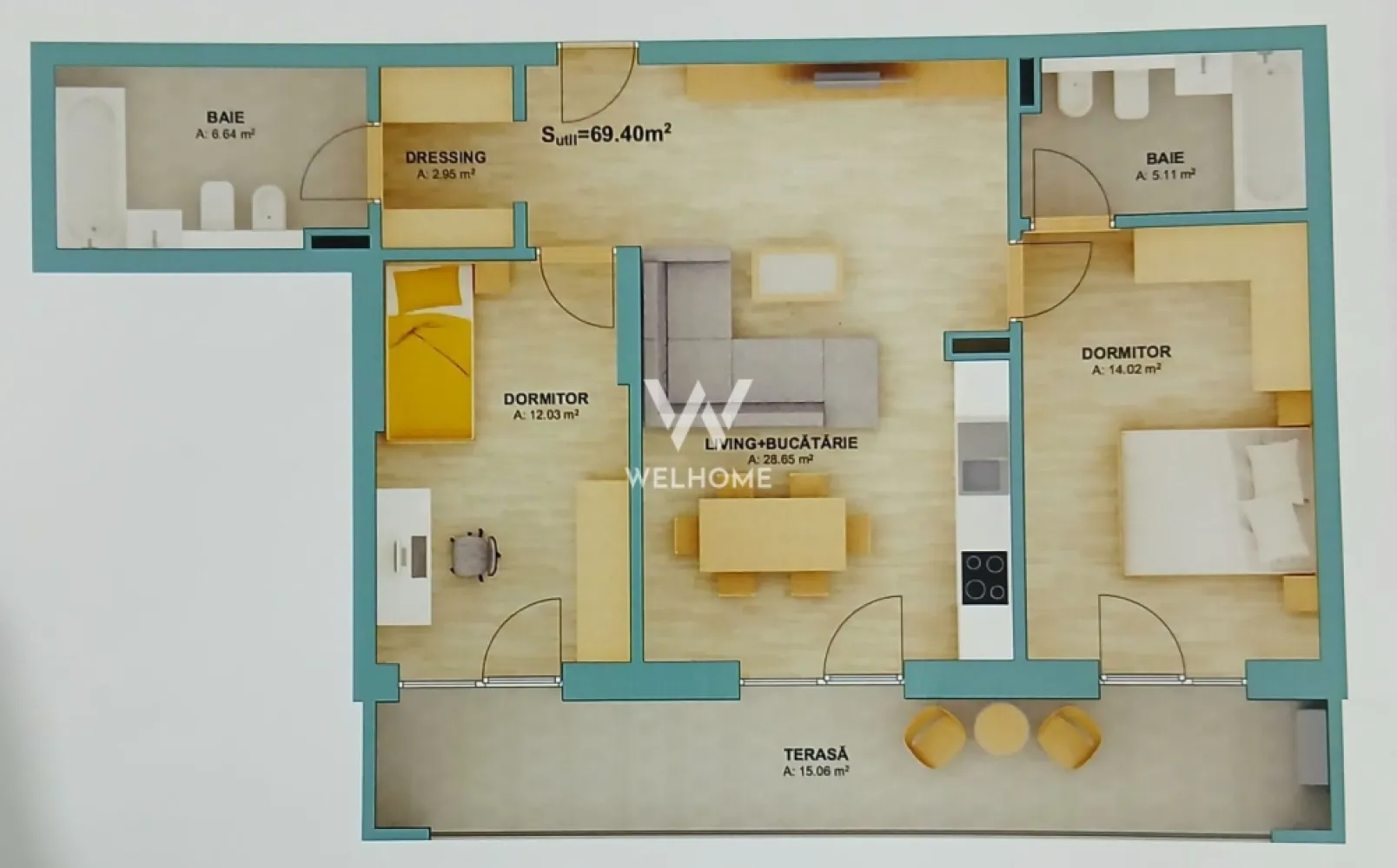 Apartament 3 camere la cheie – ansamblu nou – Doamna Stanca - Vă propun spre vânzare un apartament modern cu 3 camere, situat într-un ansamblu rezidențial nou, cu acces securizat (barieră), în zona Doamna Stanca – una dintre cele mai căutate zone din oraș.

Detalii apartament:
 • Suprafață utilă: 69,40 mp
Compartimentare eficientă, decomandată:
 • Living + bucătărie open space: 26,85 mp
 • Dormitor matrimonial: 14,02 mp
 • Dormitor secundar: 12,03 mp
 • 2 băi: 6,64 mp și 5,11 mp
 • Dressing: 2,95 mp
 • Terasă generoasă: 15,06 mp – ideală pentru relaxare

Avantaje:
 • Ansamblu nou, modern, cu acces privat (barieră)
 • Loc de parcare inclus
 • Compartimentare practică, ideală pentru familie
 • Spații bine luminate natural
 • Zonă în plină dezvoltare, aproape de centre comerciale, școli și mijloace de transport

Apartamentul se vinde exact ca în poze și oferă un echilibru perfect între confort, spațiu și locație, fiind potrivit atât pentru locuit, cât și ca investiție.
Preț : 143.150 euro.
Pentru mai multe detalii sau programarea unei vizionări, nu ezitați să mă contactați!
Laura - 0743030351