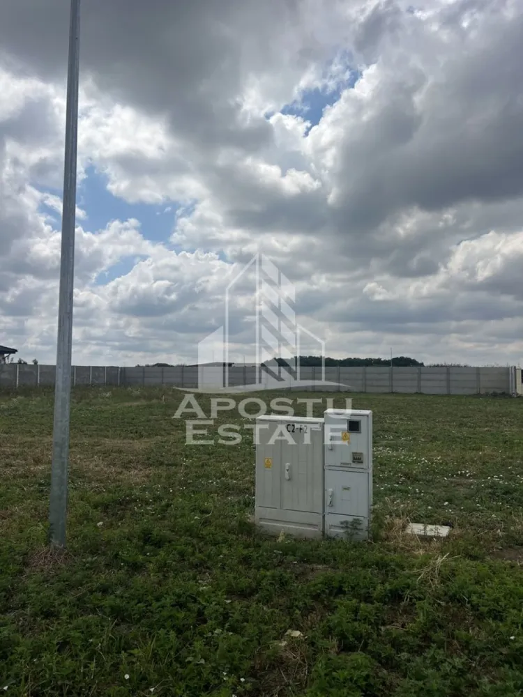 Teren Ghiroda cartier Bistra - toate utilitatile - Apostu Estate va propune spre vanzare o parcela de teren in suprafata de 608 mp, pe colt cu 2 Fronturi Stradale, cu toate utilitatile in fata parcelei (apa, canal, gaz, curent, iluminat stradal, cutii de bransament gaz si curent), strada pietruita, in apropierea noului campus universitar al Universitatii de Medicina - zona Bistra.